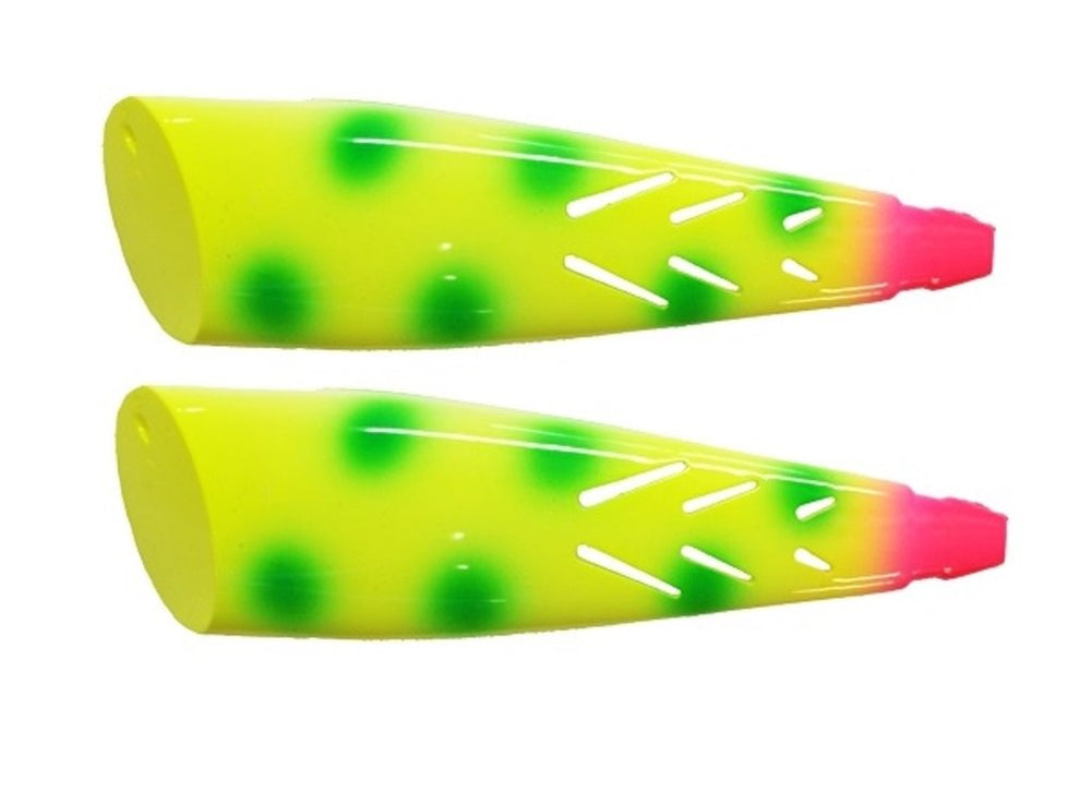 Rod-N-Bobb's Brad's 2PK Rotten Banana Cut Plug for trolling with UV glow.