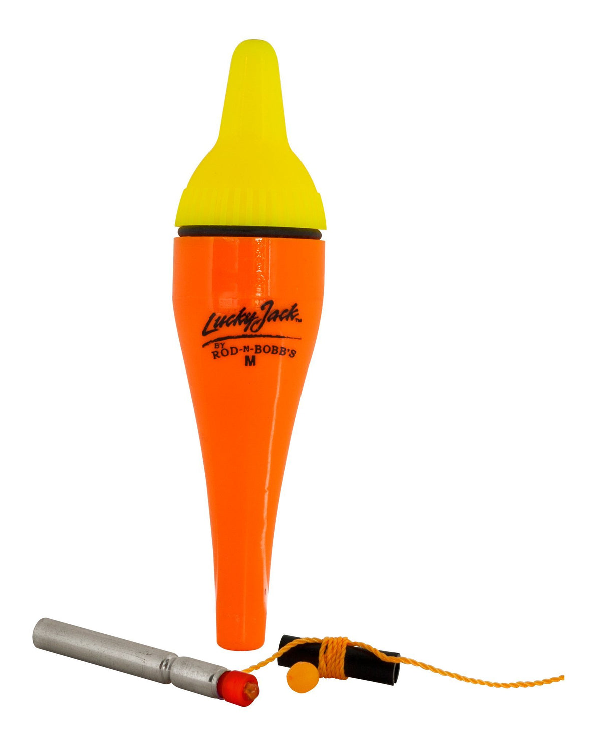 Rod-N-Bobb's LuckyJack Bobber medium red glow enhances night fishing visibility