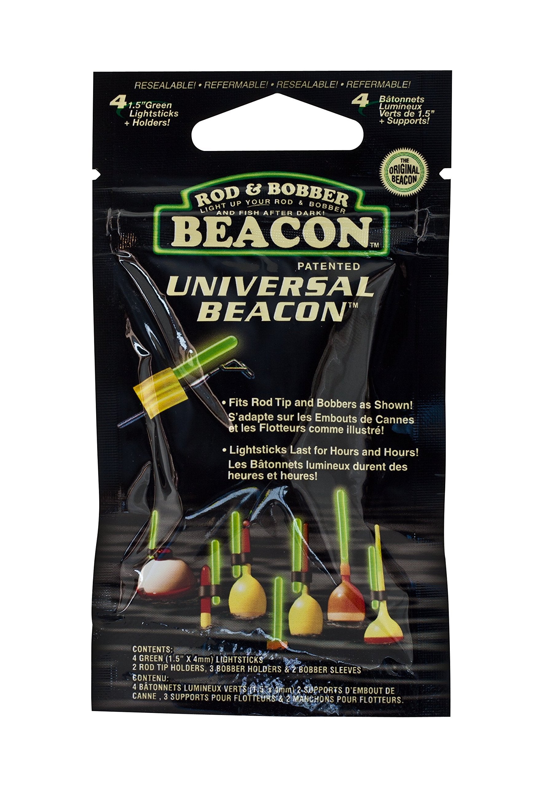 Rod-N-Bobb's tackle beacon 4-pack with green LightSticks for night fishing.