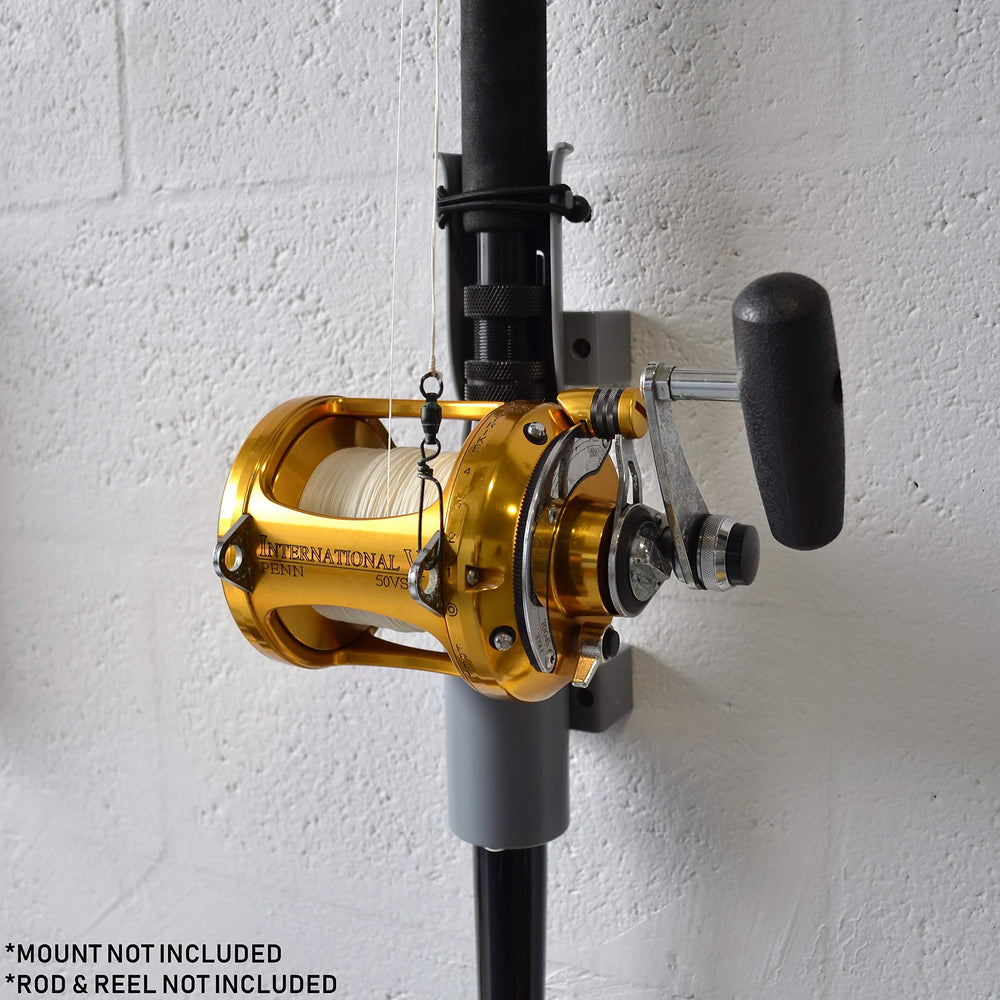 Rod holder supports baitcaster and offshore reels up to 50W (and some electric reels)