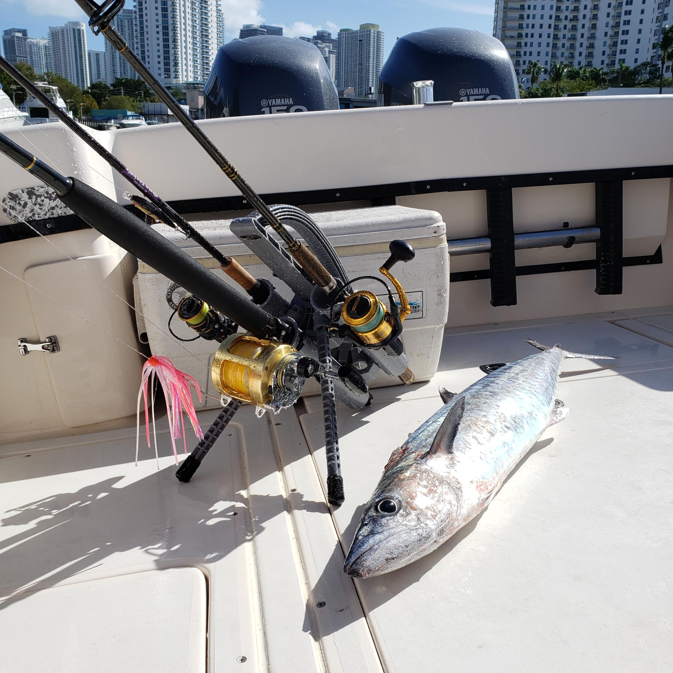 Rod-Runner Express 3 Rod Carrier gray durable ABS construction withstands harsh environments.
