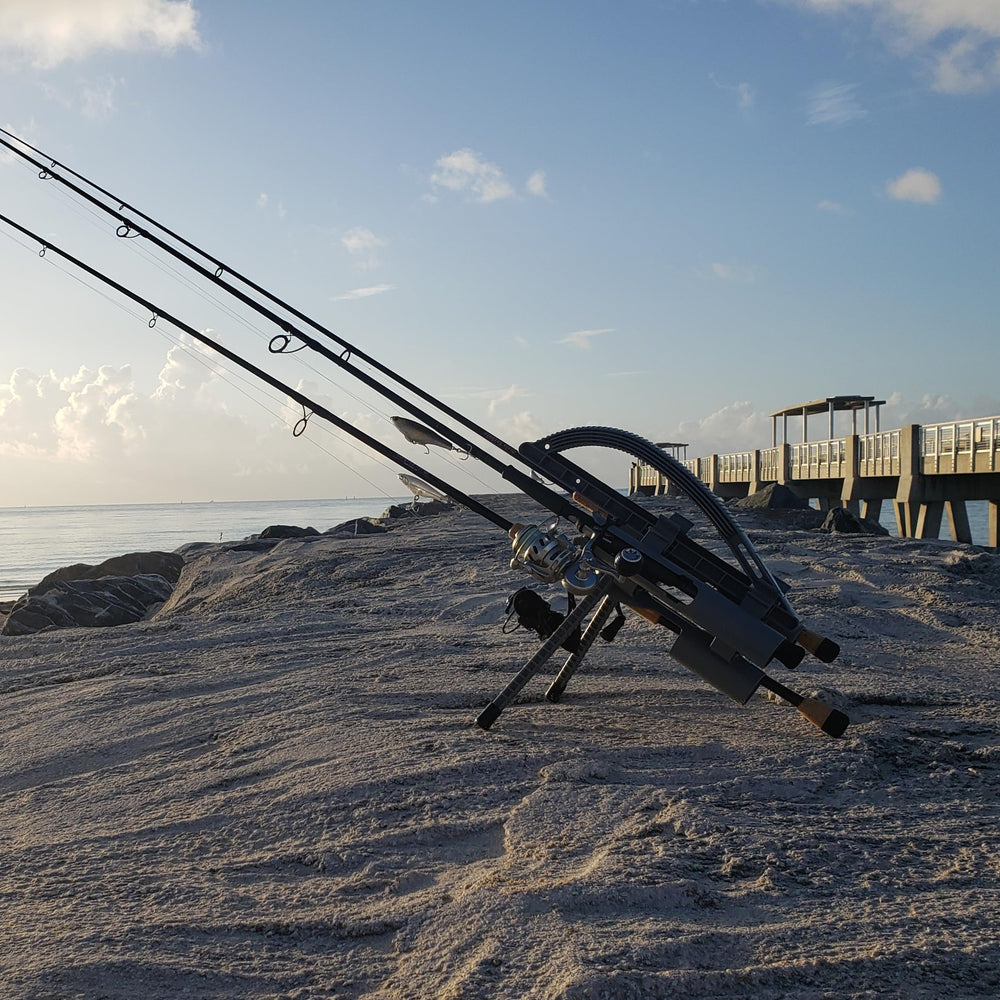 Rod-Runner Express 3 Rod Carrier gray lightweight compact storage ready.