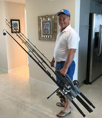 Five-rod capacity demonstrated in a single hand-friendly carrier