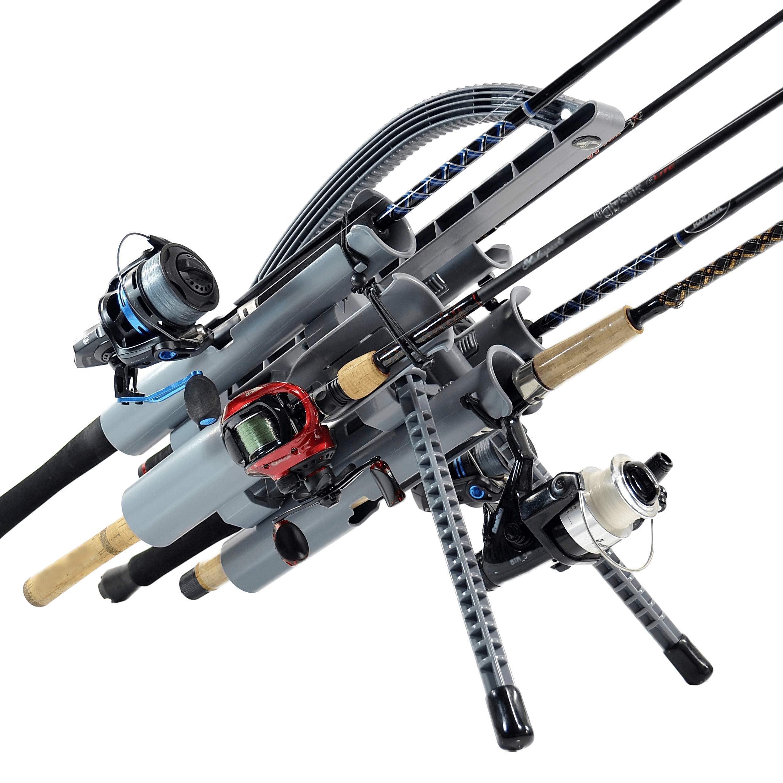Rod-Runner Pro 5 carries five rods in one hand for tangle-free transport.