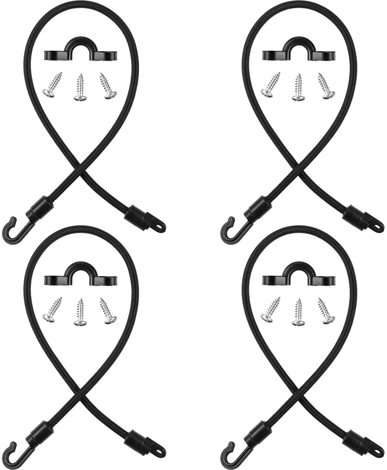 4-piece 12 inch rod strap holder for boat or kayak, deck mount