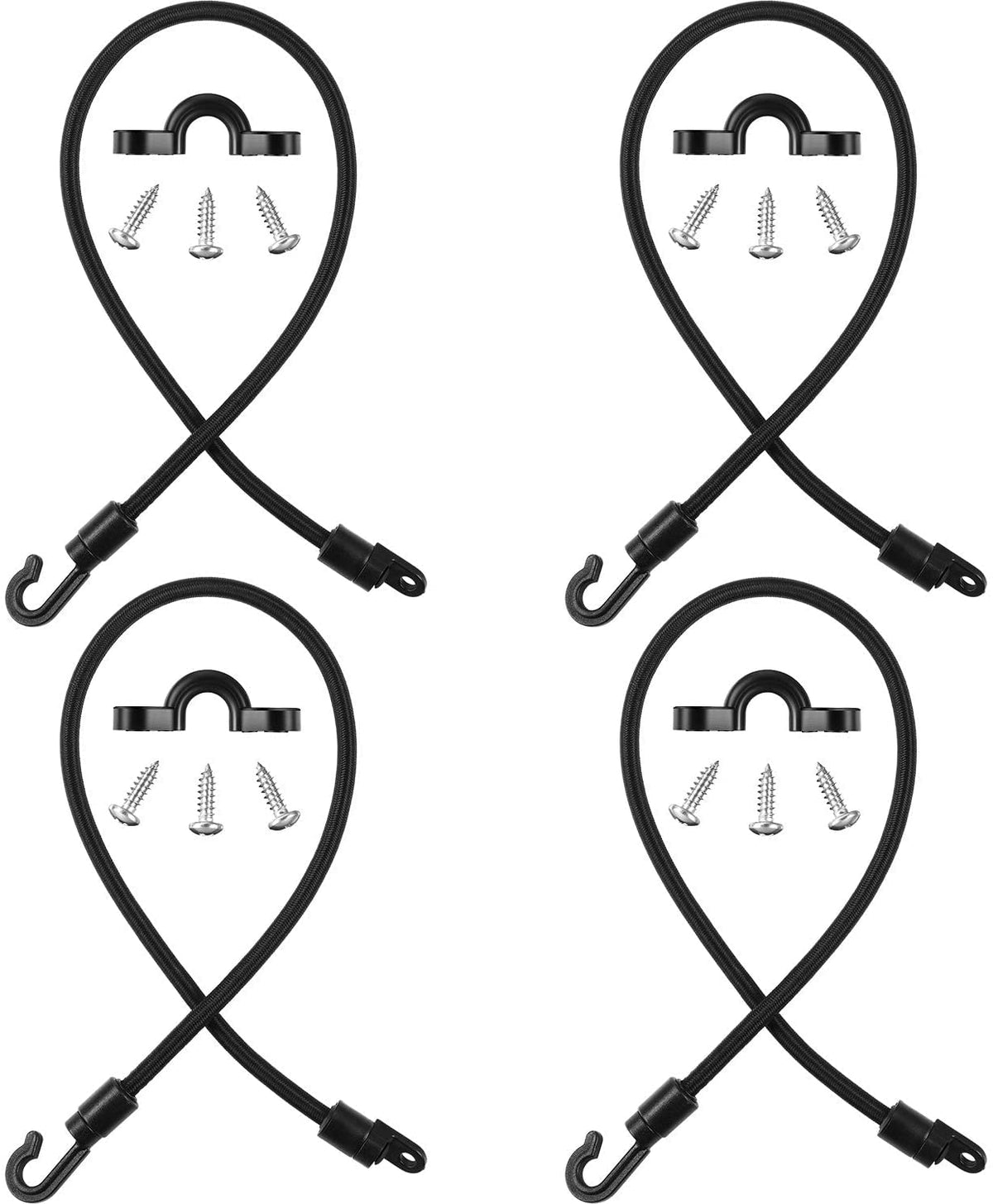 4-piece 12 inch rod strap holder for boat or kayak, deck mount