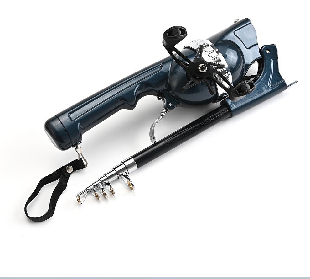 Blue rod-wheel integrated fishing rod extended