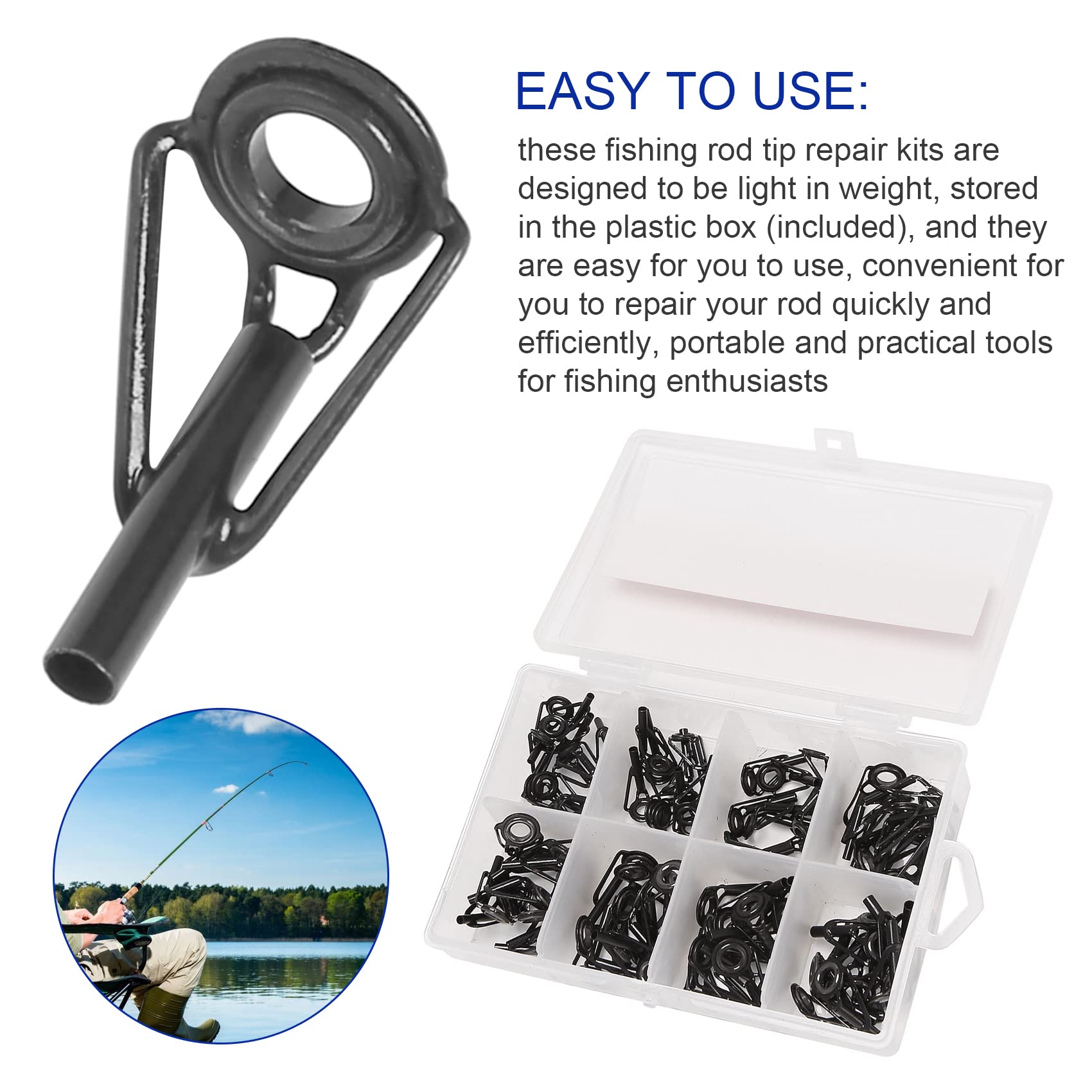 Close-up of stainless steel frame and ceramic tip rings