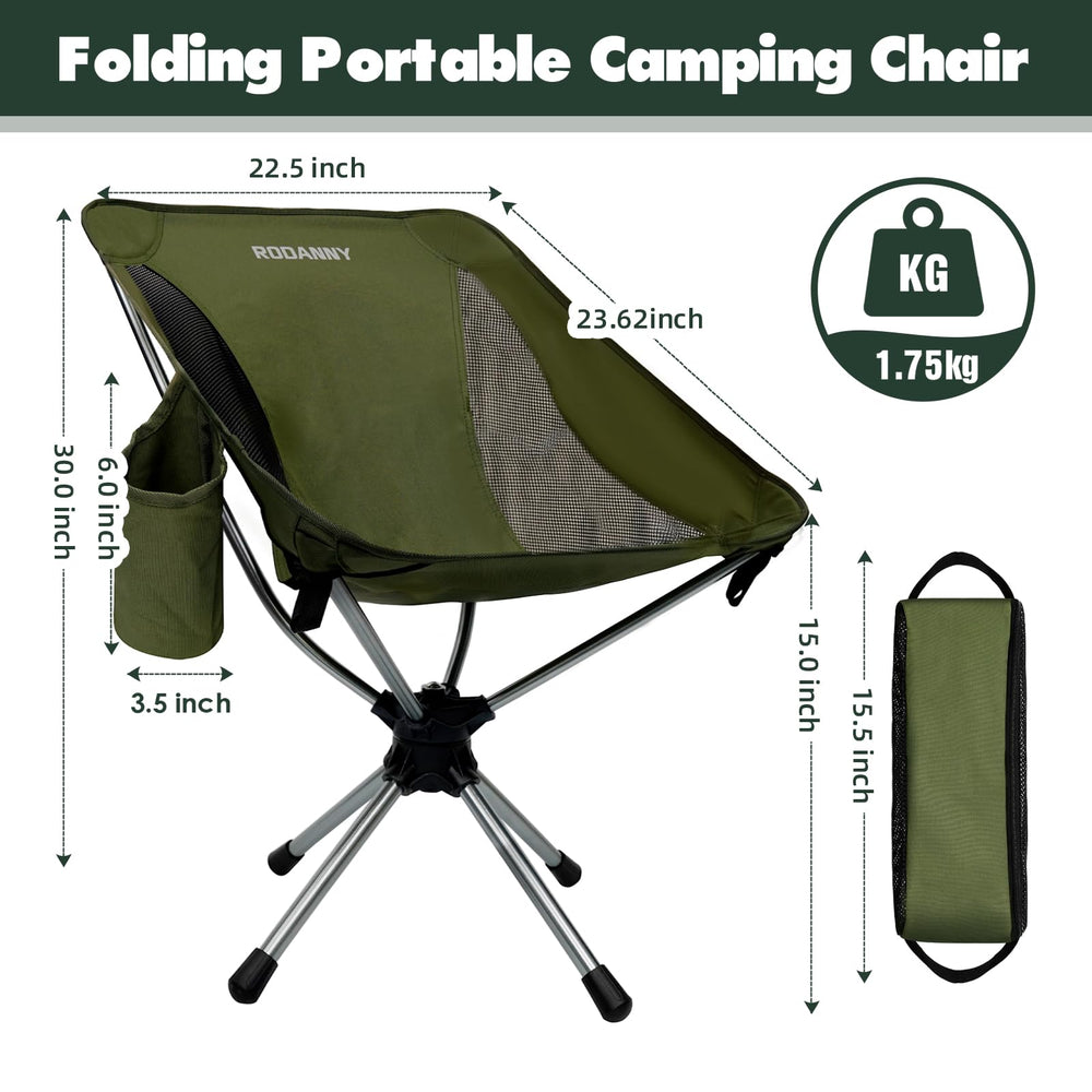 RODANNY swivel-base rotates silently for quiet outdoor viewing.
