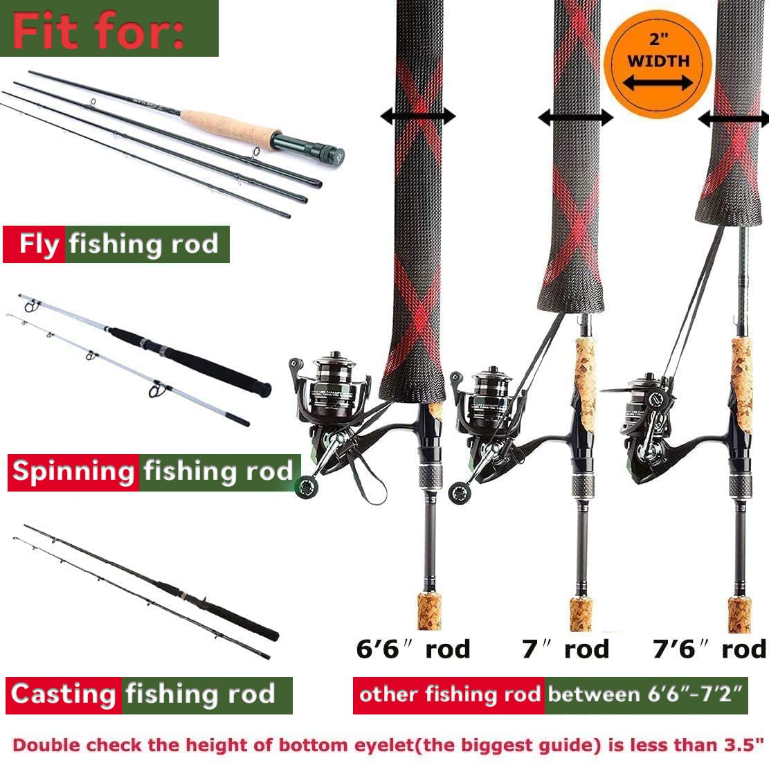 Rod straps dimensions: 1.18 x 9.84 inches.