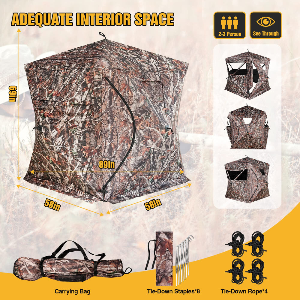 RODANNY hunting blind accommodates 3 hunters for shared, comfortable hunts