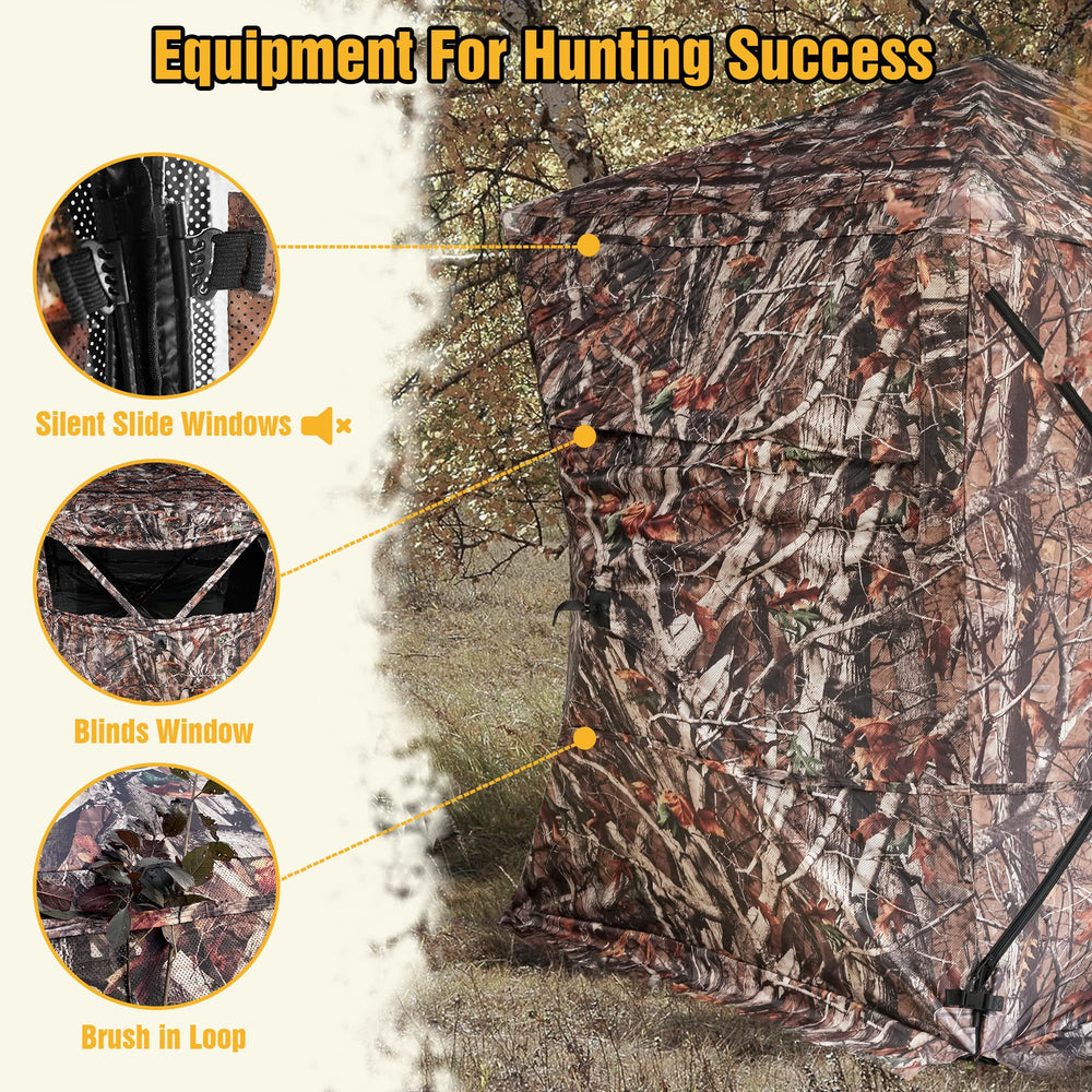 RODANNY hunting blind pop-up design enables fast, tool-free setup