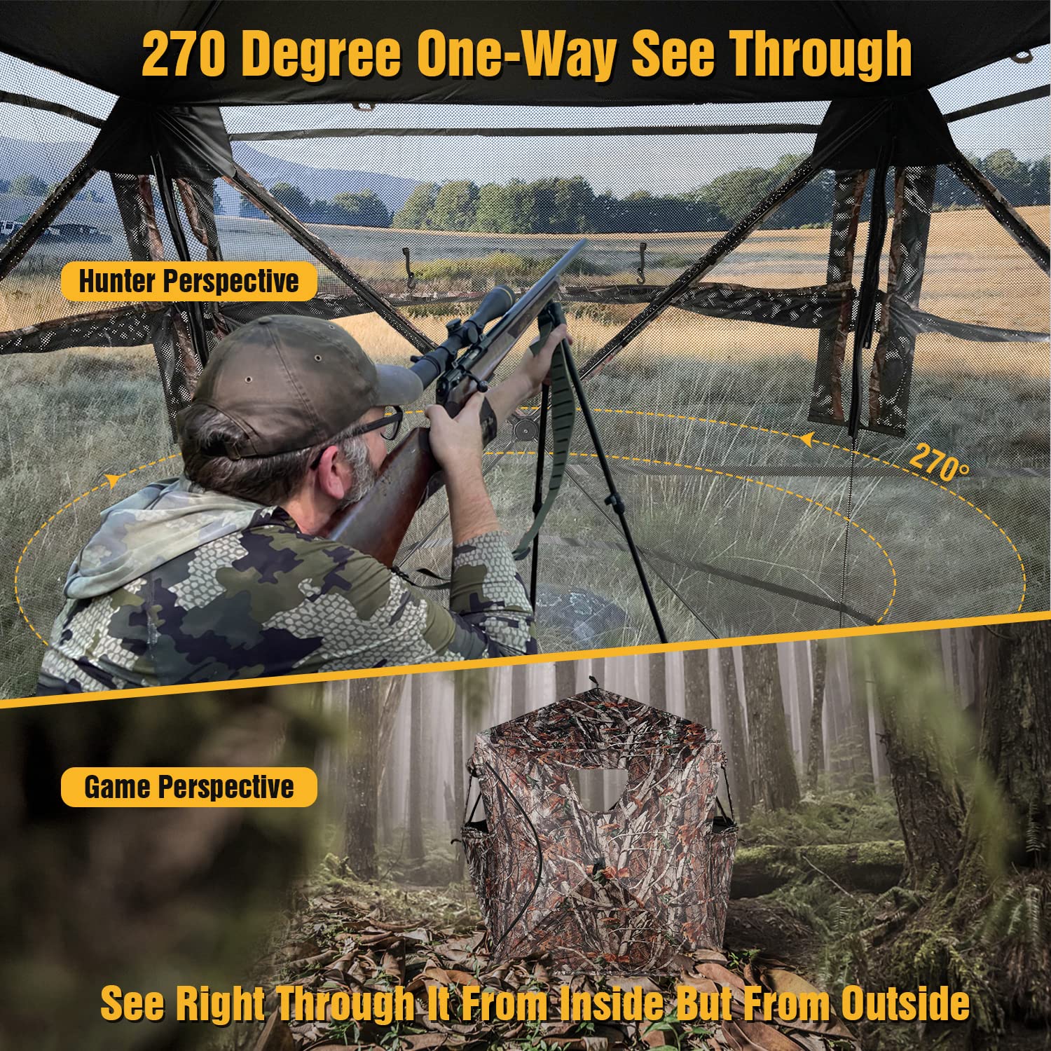 RODANNY hunting blind silent-slide window keeps operation quiet for stealthy adjustments