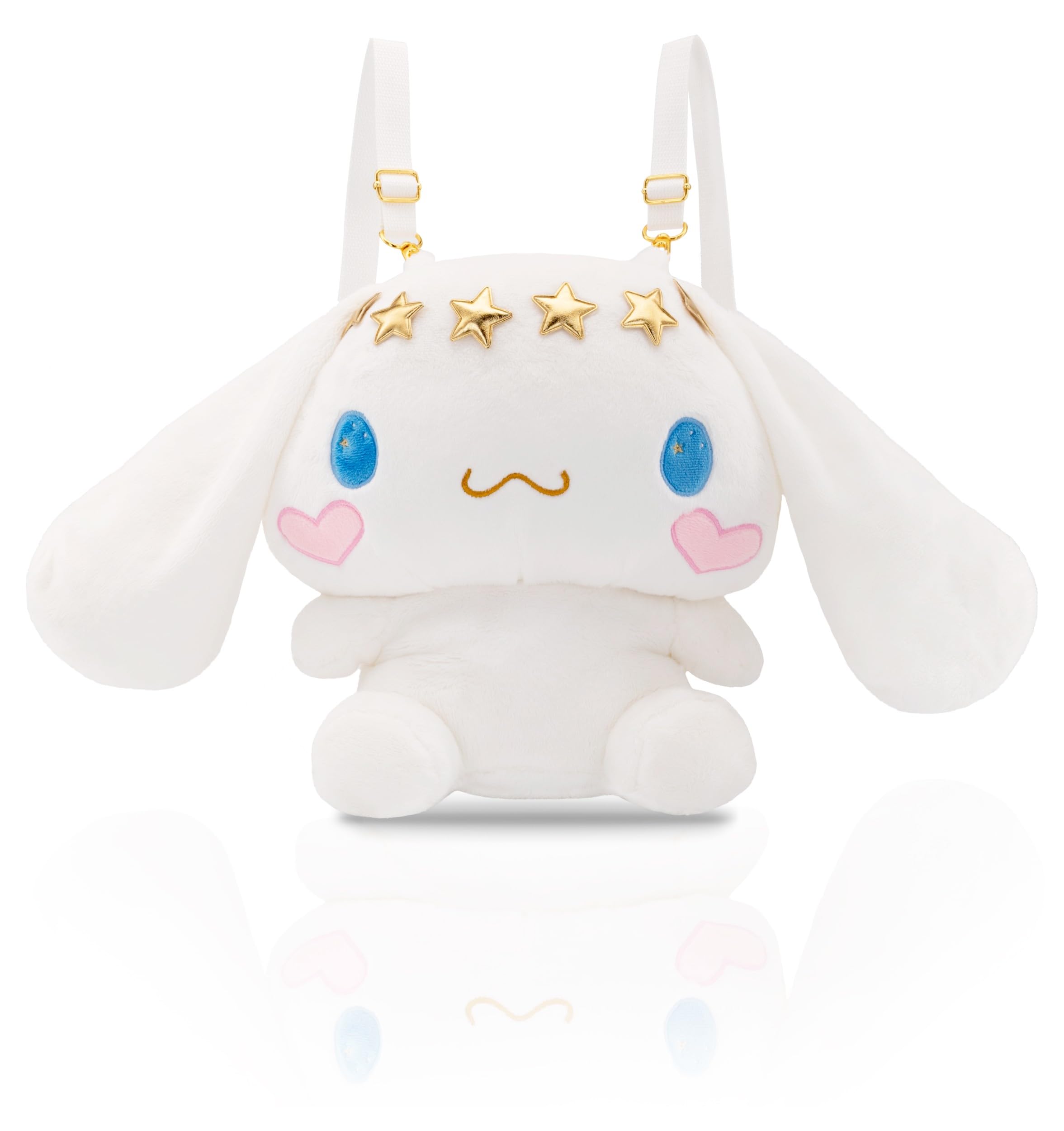 Roffatide White Big Ear Dog Backpack, front view for daily use and charm.