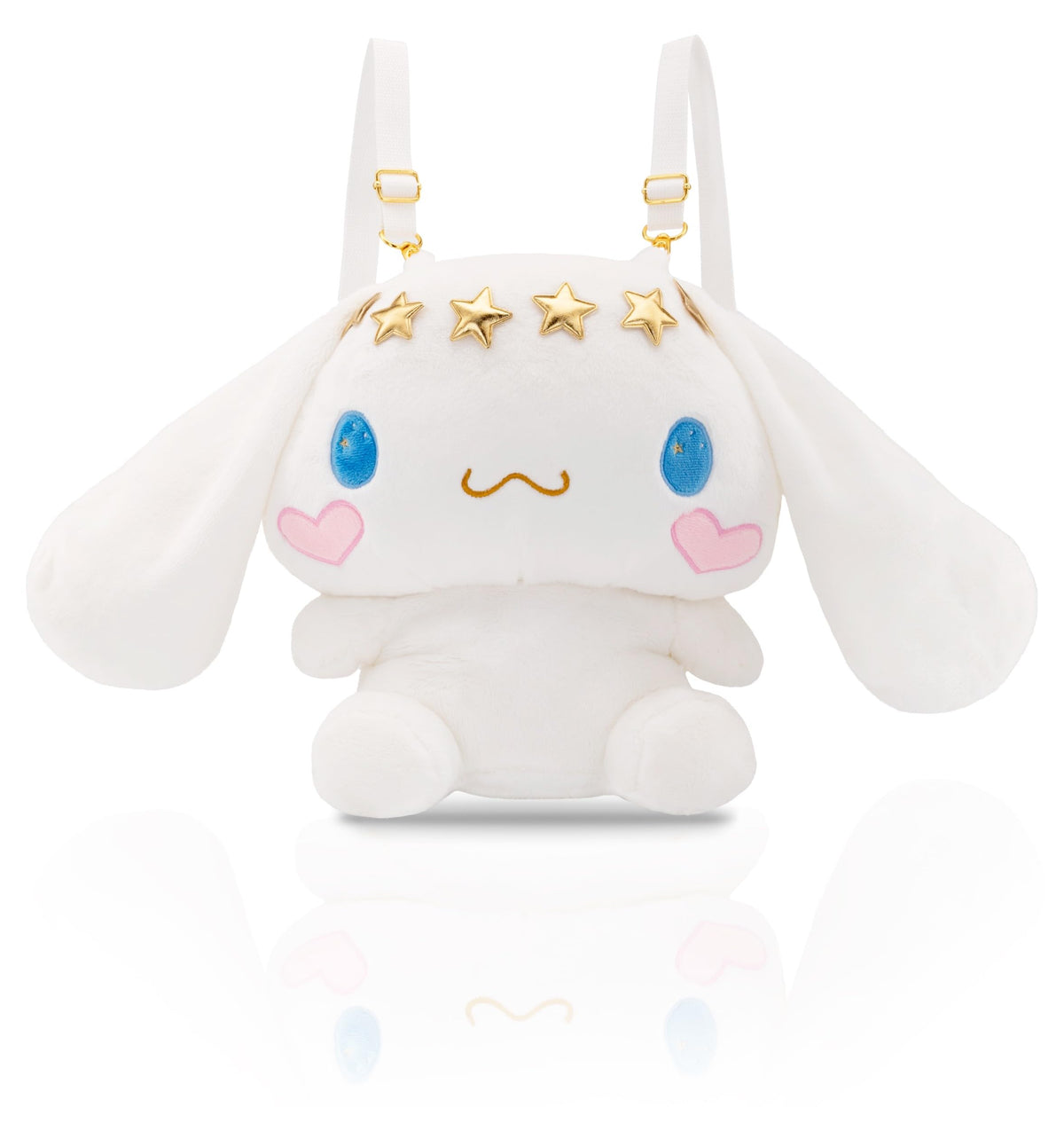 Roffatide White Big Ear Dog Backpack, front view for daily use and charm.
