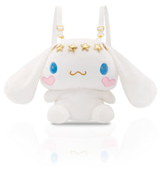 Roffatide White Big Ear Dog Backpack, front view for daily use and charm.