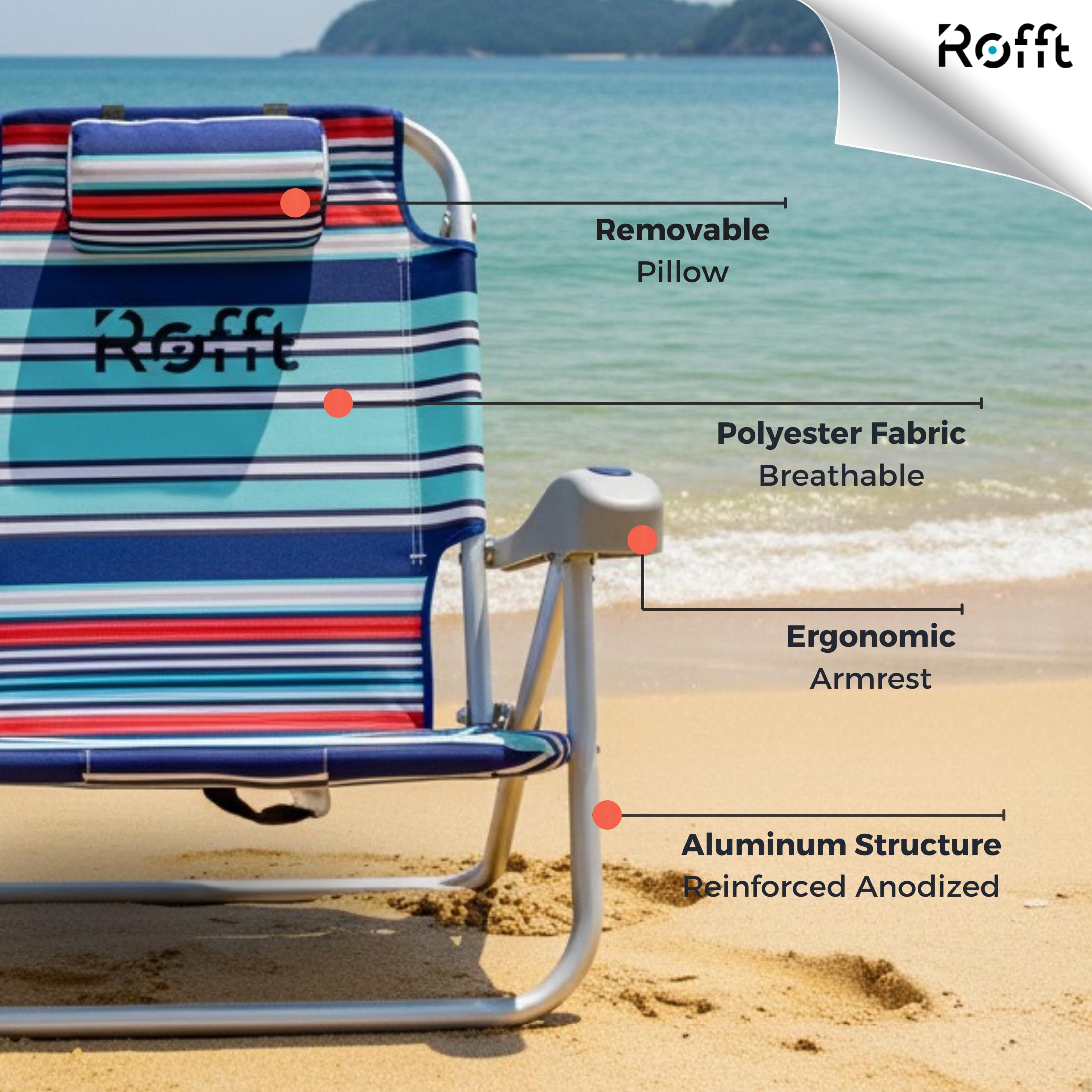 ROFFT Beach Chair lay-flat option for a relaxed nap