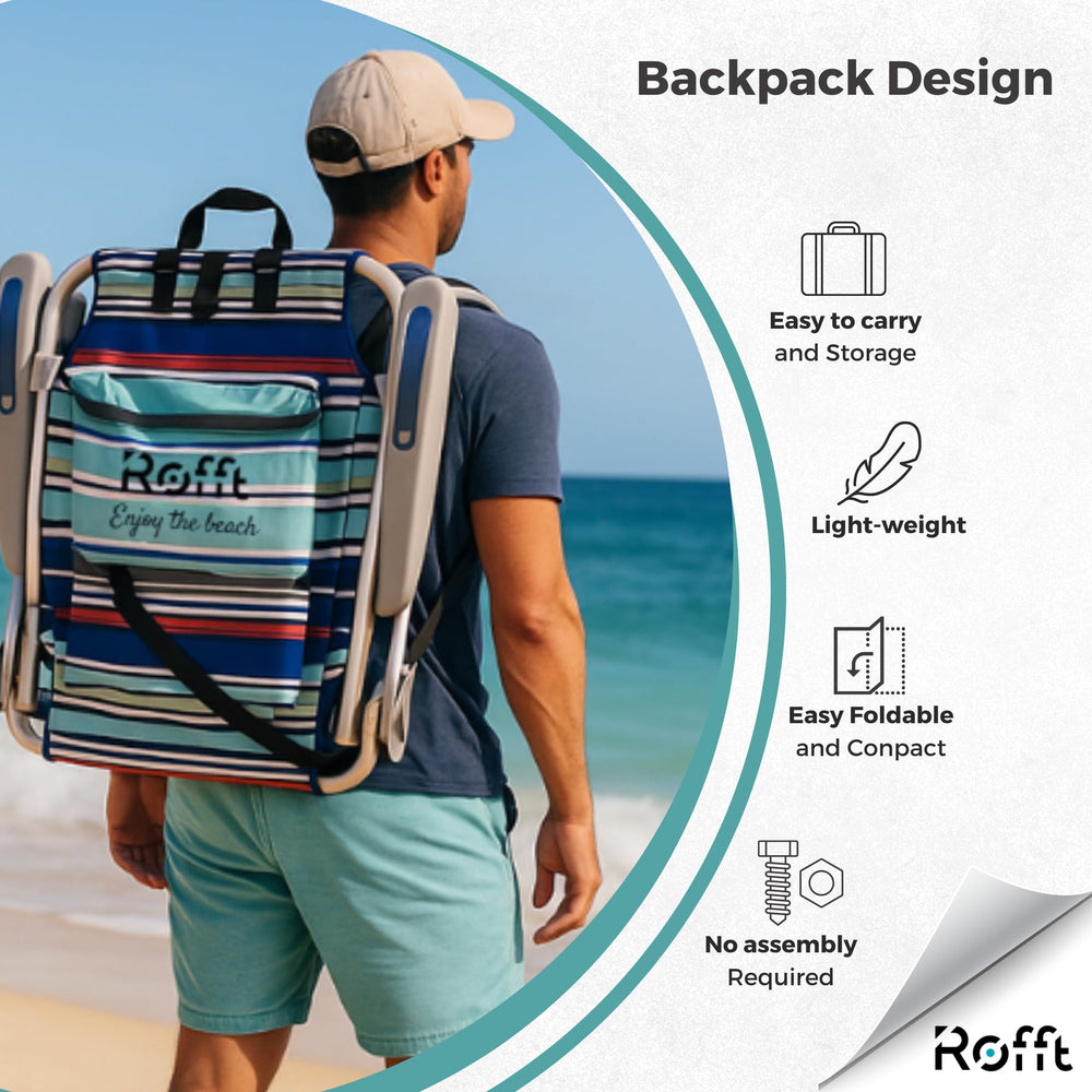 ROFFT Beach Chair rust-proof aluminum frame keeps it durable