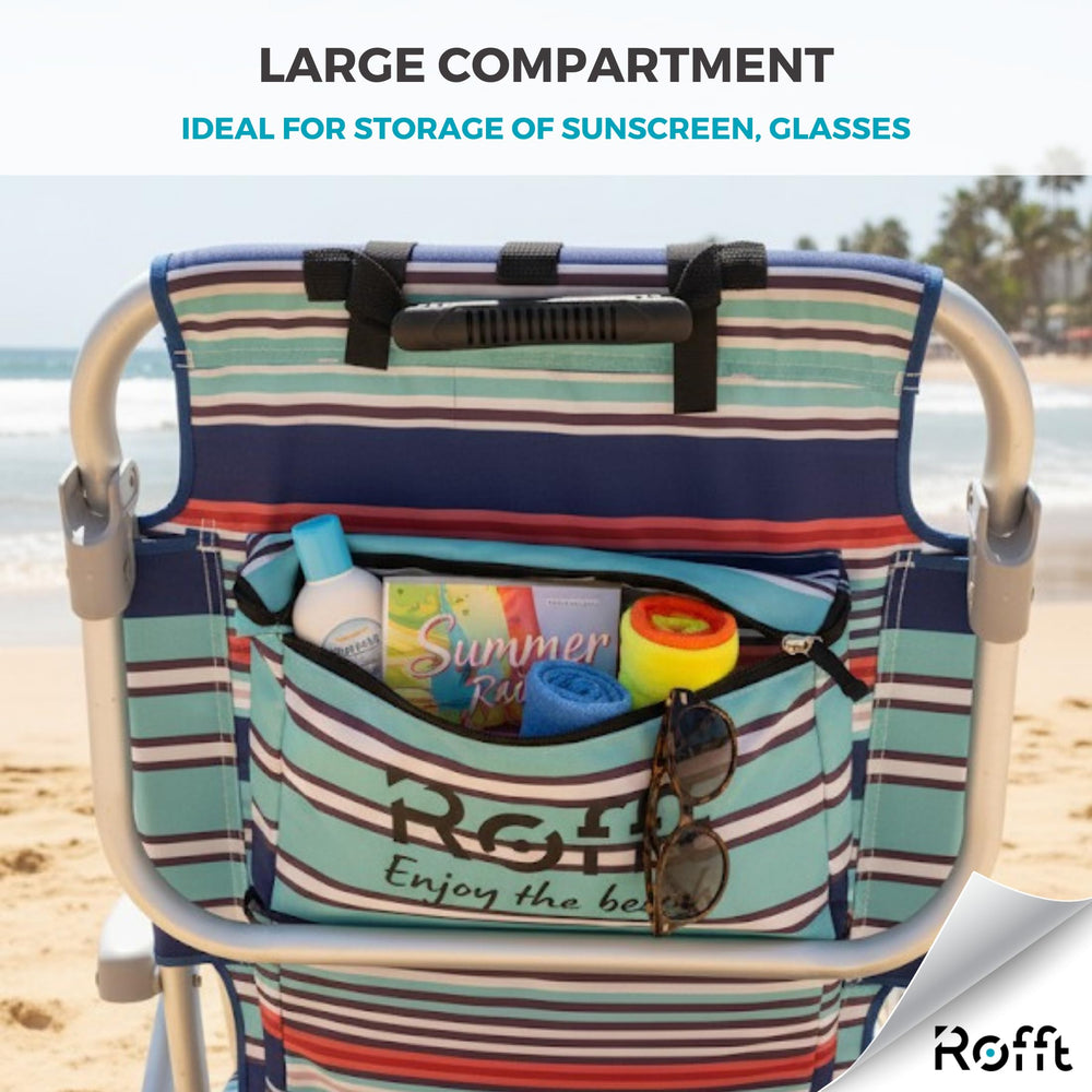 ROFFT Beach Chair side pouch keeps keys secure