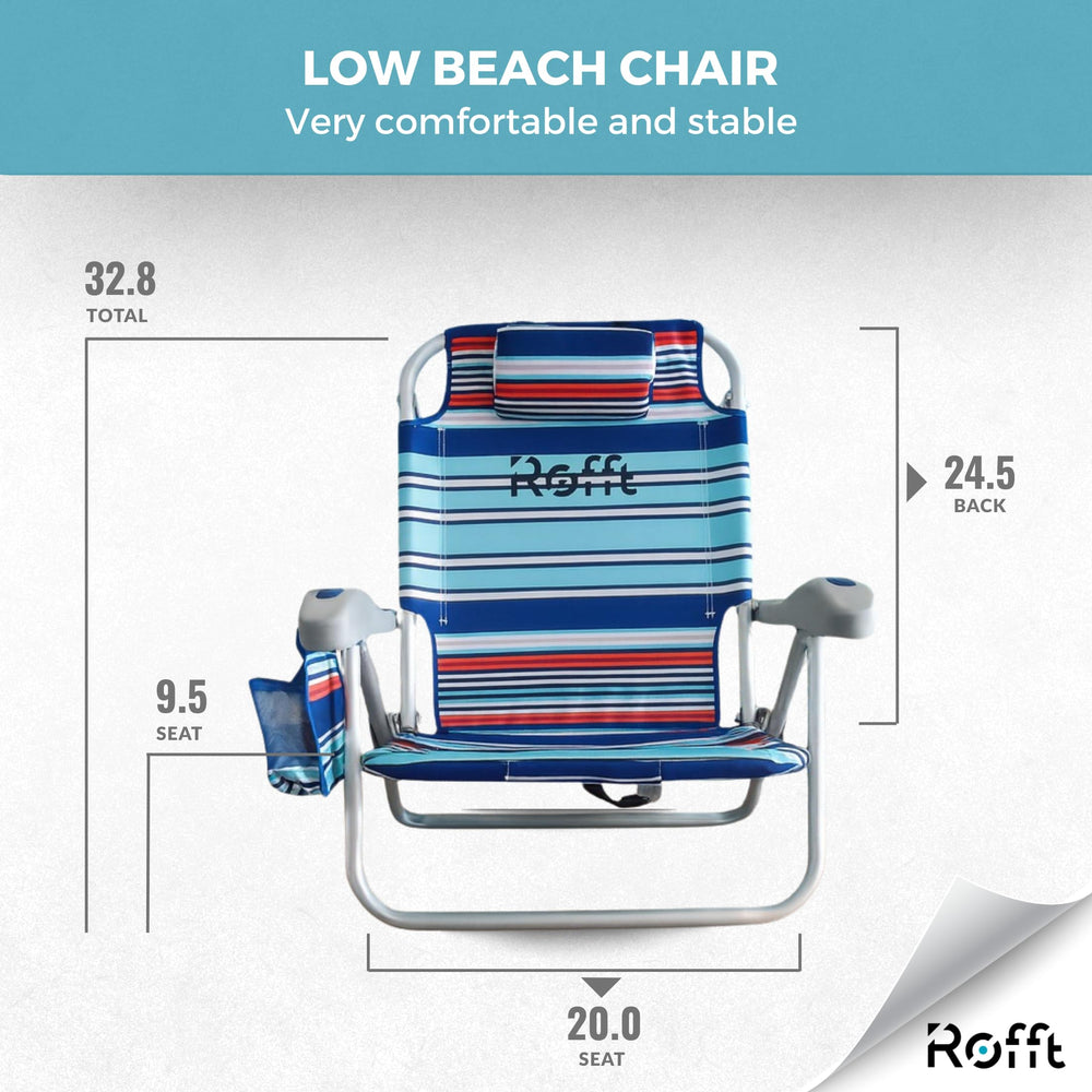 ROFFT Beach Chair towel bar and storage for organization