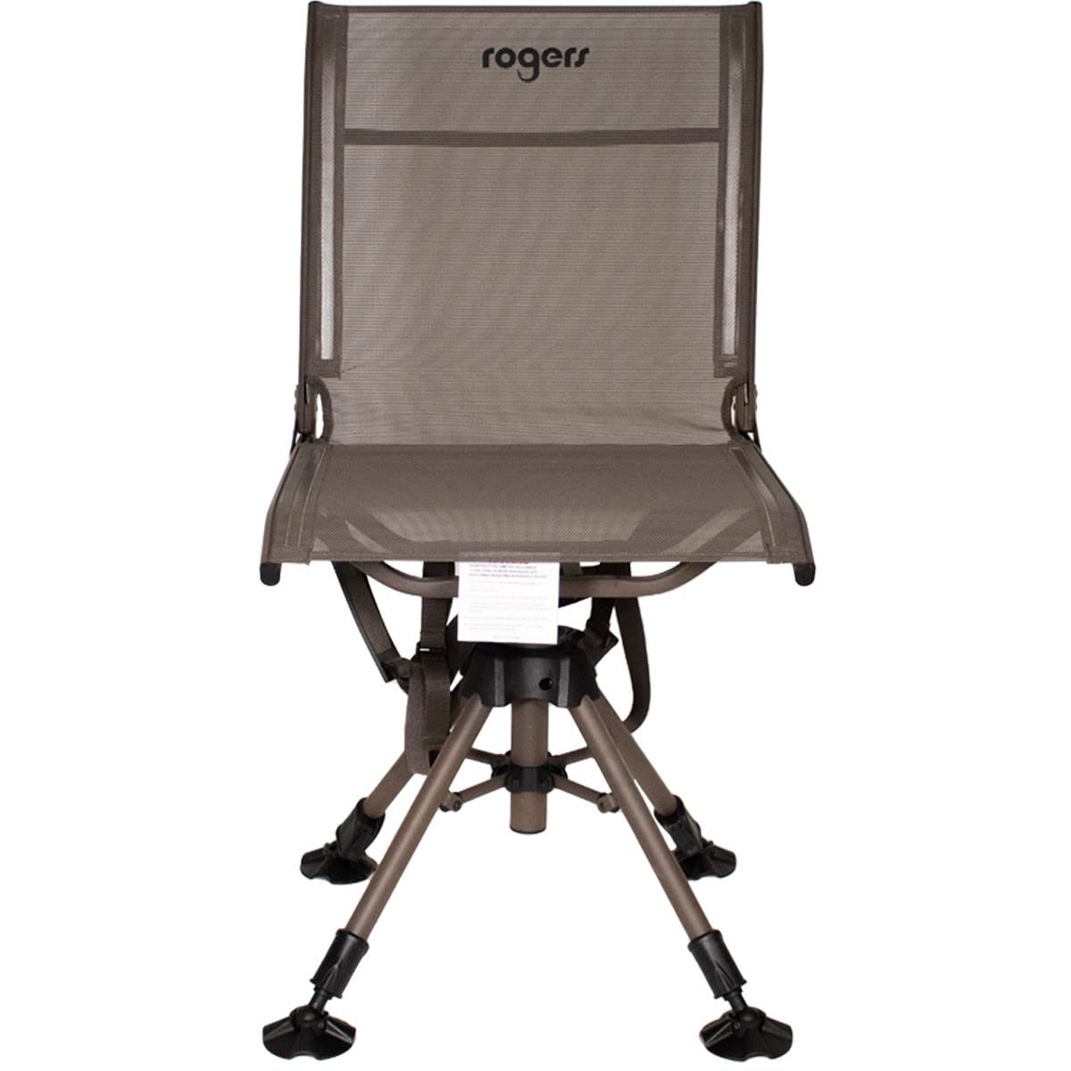 Rogers Tough Hunter 360 swivel seat in brown frame shows sturdy seating for outdoors