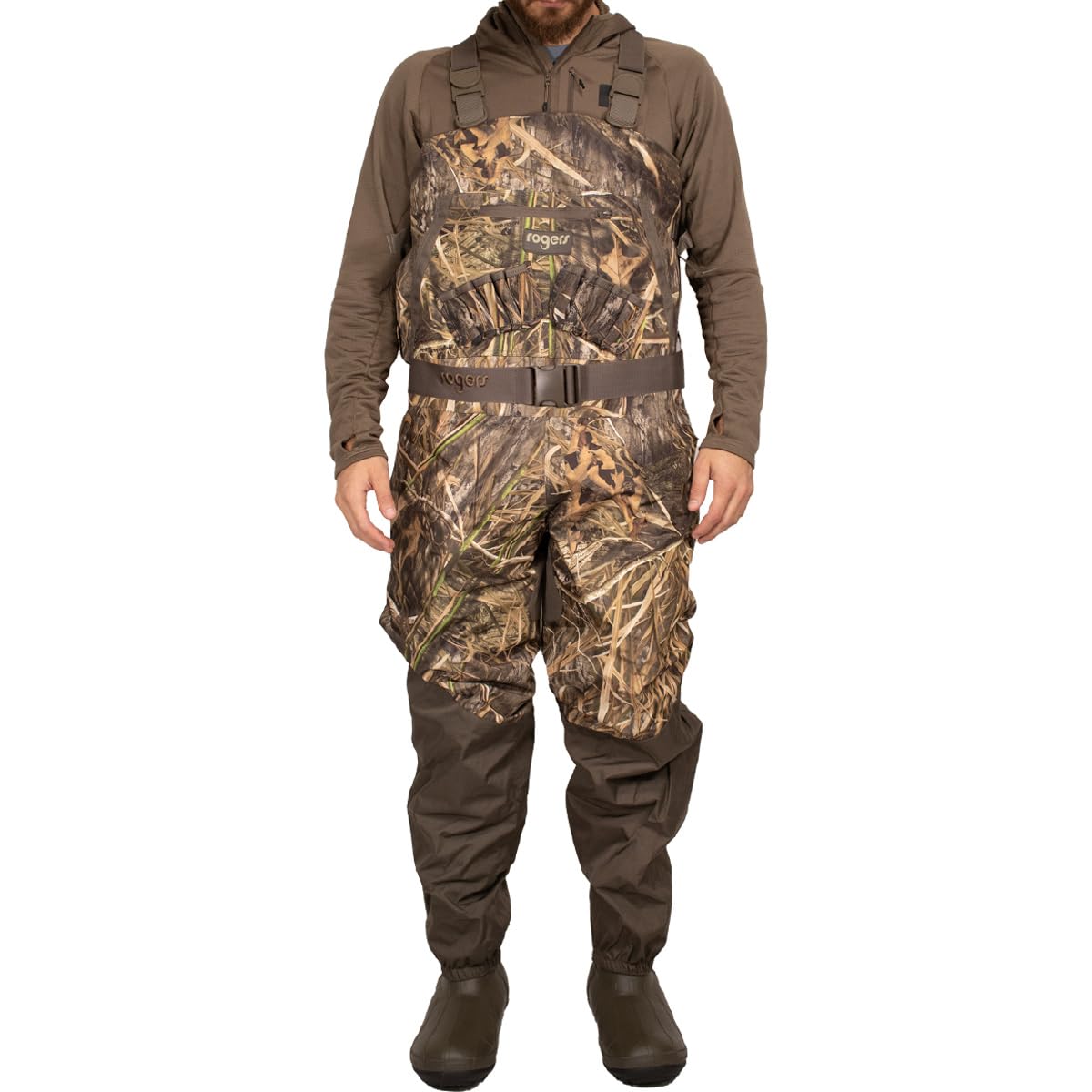 Rogers Toughman 2-in-1 insulated waders outer shell demonstrates rugged mobility