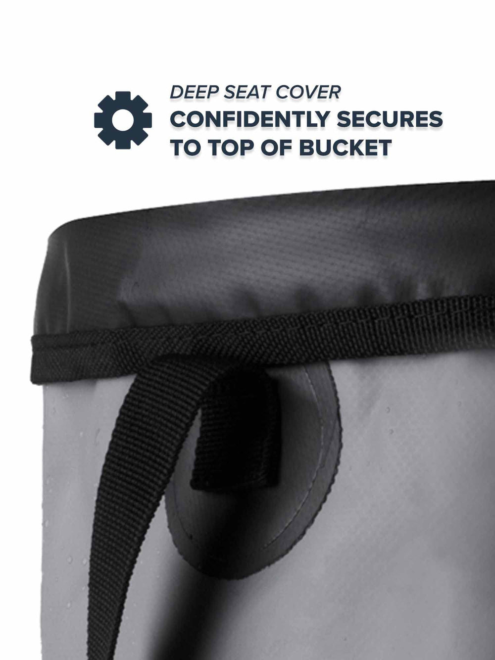 Rogue Endeavor collapsible bucket with lid ready for transport on boat or beach.