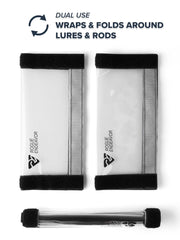 Wrap shown with roll and fold wrapping options around tackle