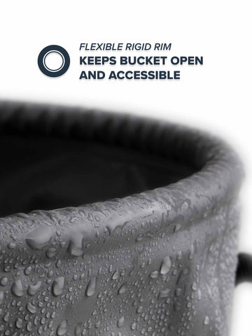 Rogue Endeavor TPU bottom bucket stands strong on rocky ground.