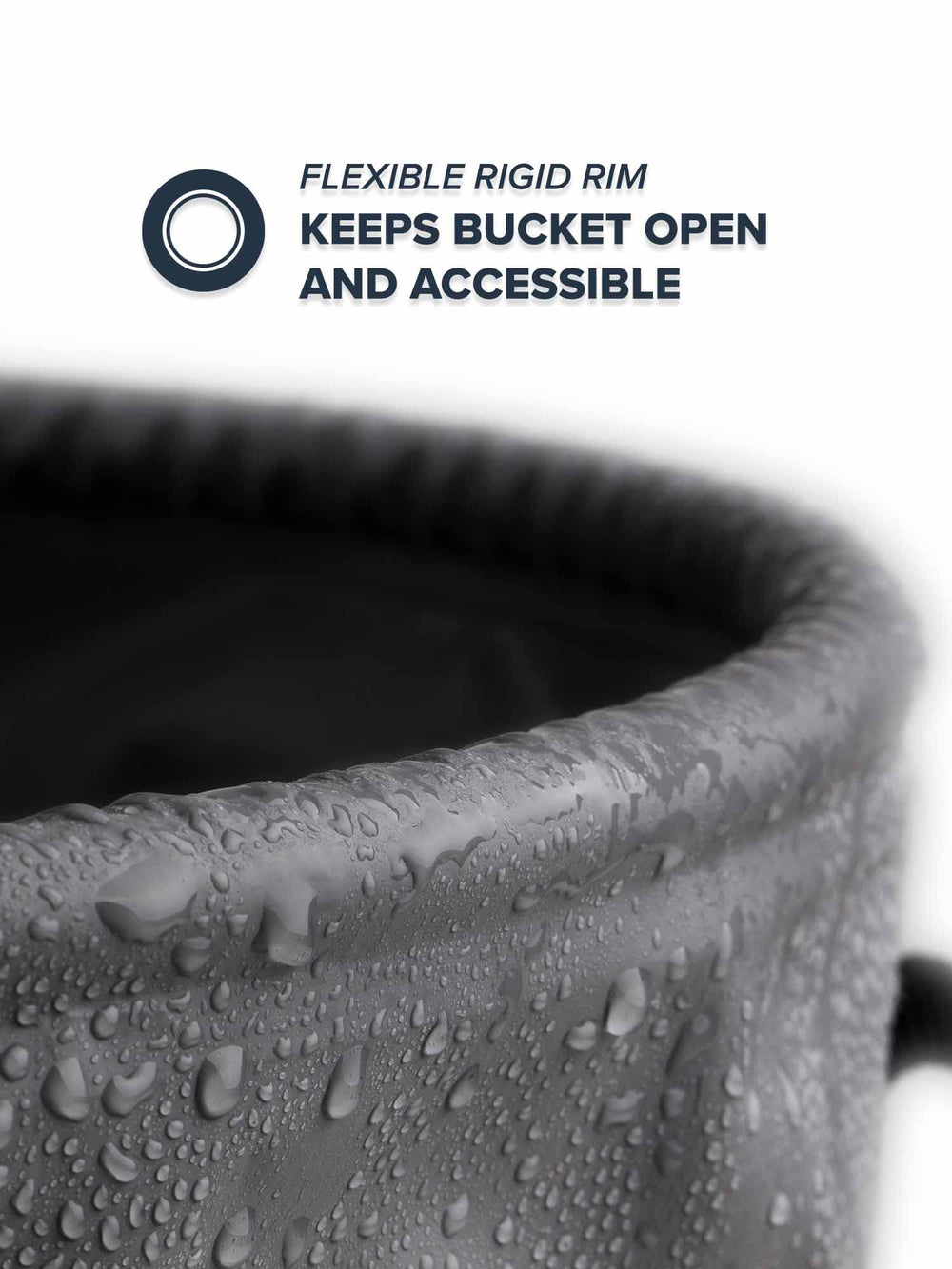 Rogue Endeavor TPU bottom bucket stands strong on rocky ground.