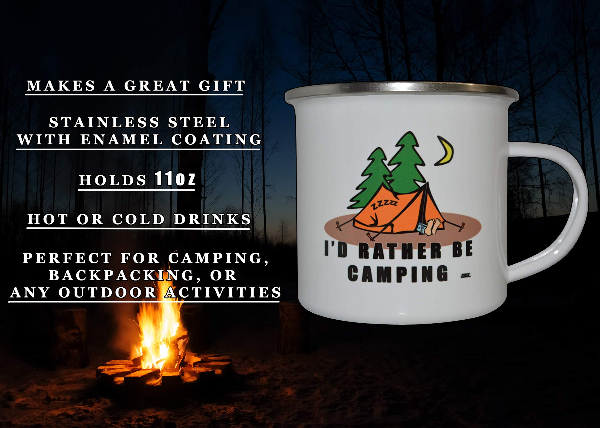 Rogue River Tactical eleven-ounce capacity mug perfect for hot beverages by the campfire