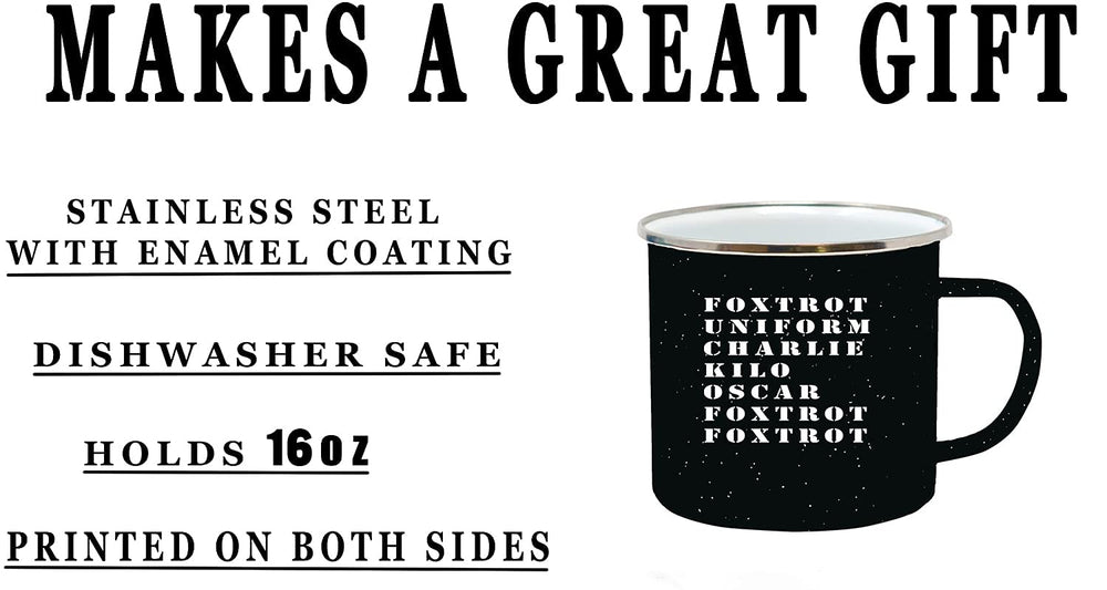 Rogue River Tactical Foxtrot OFF camp mug outdoor scene used as a bowl for soup