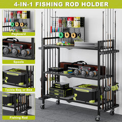 Mobile rack with locking caster wheels for easy transport