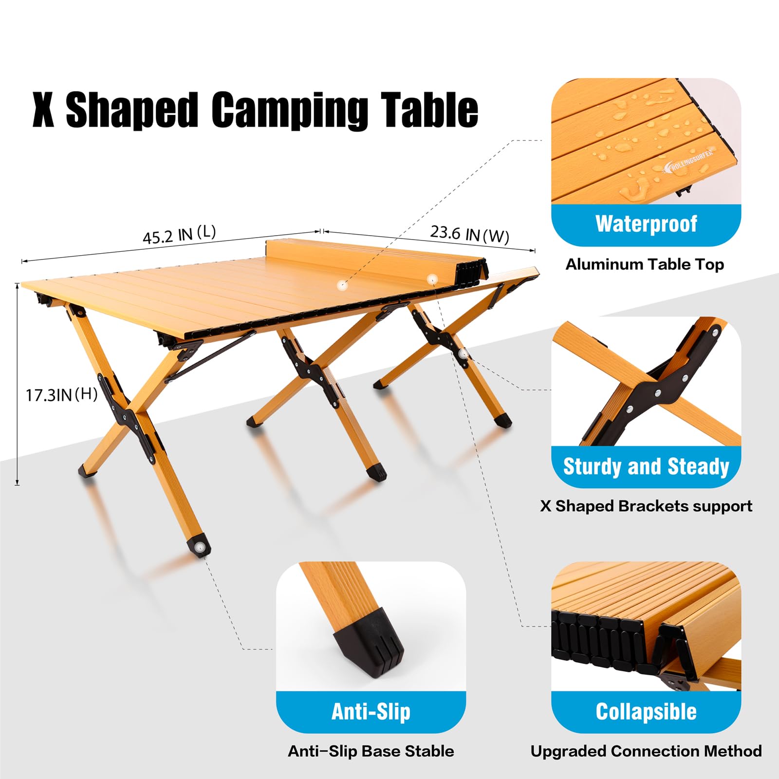 rollingsurfer folding camping table carrying bag for convenient transport