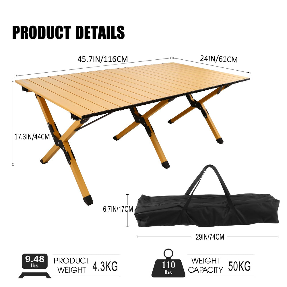 rollingsurfer folding table beach scene hints at versatile seaside picnics and BBQs