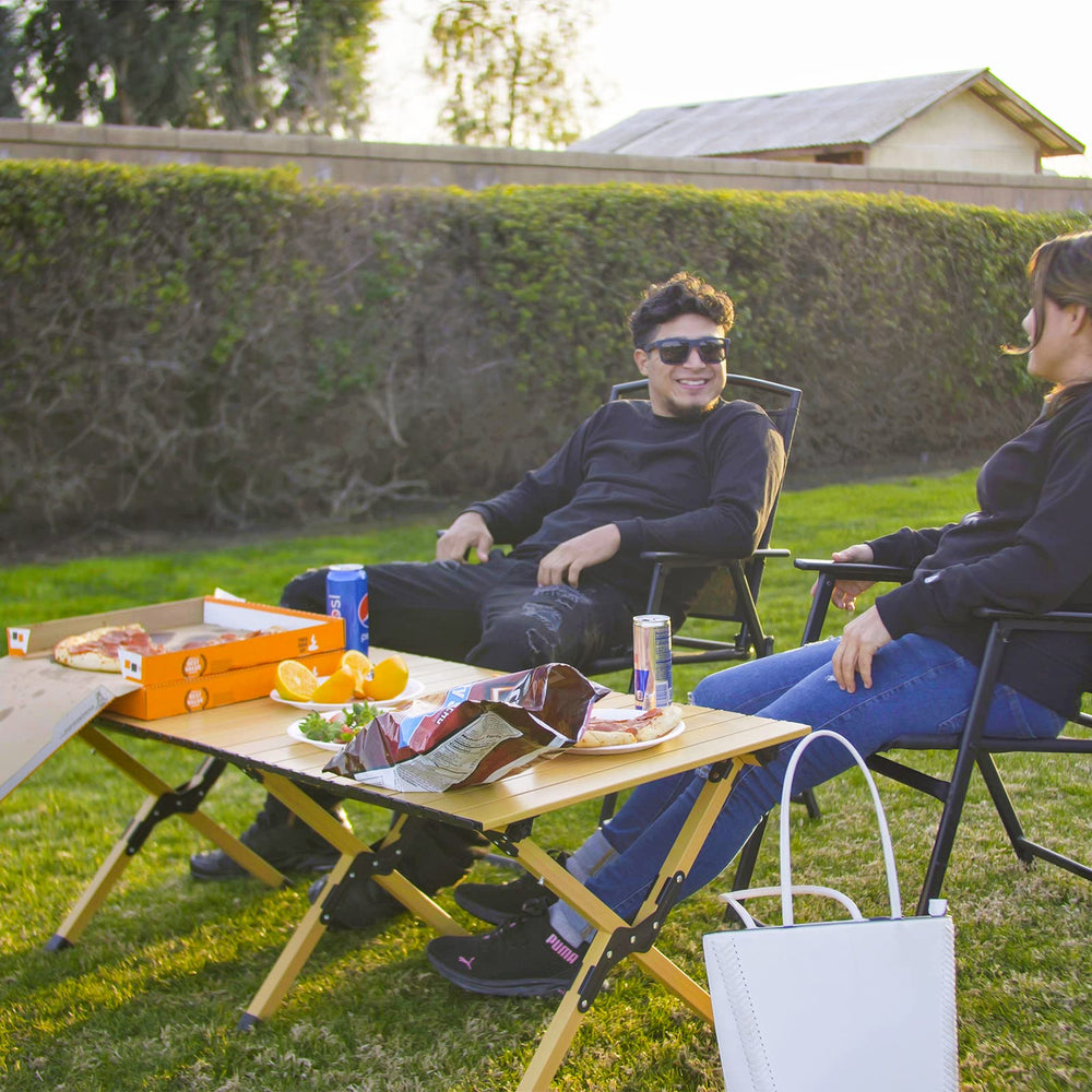 rollingsurfer folding table waterproof aluminum surface resists spills during outdoor use