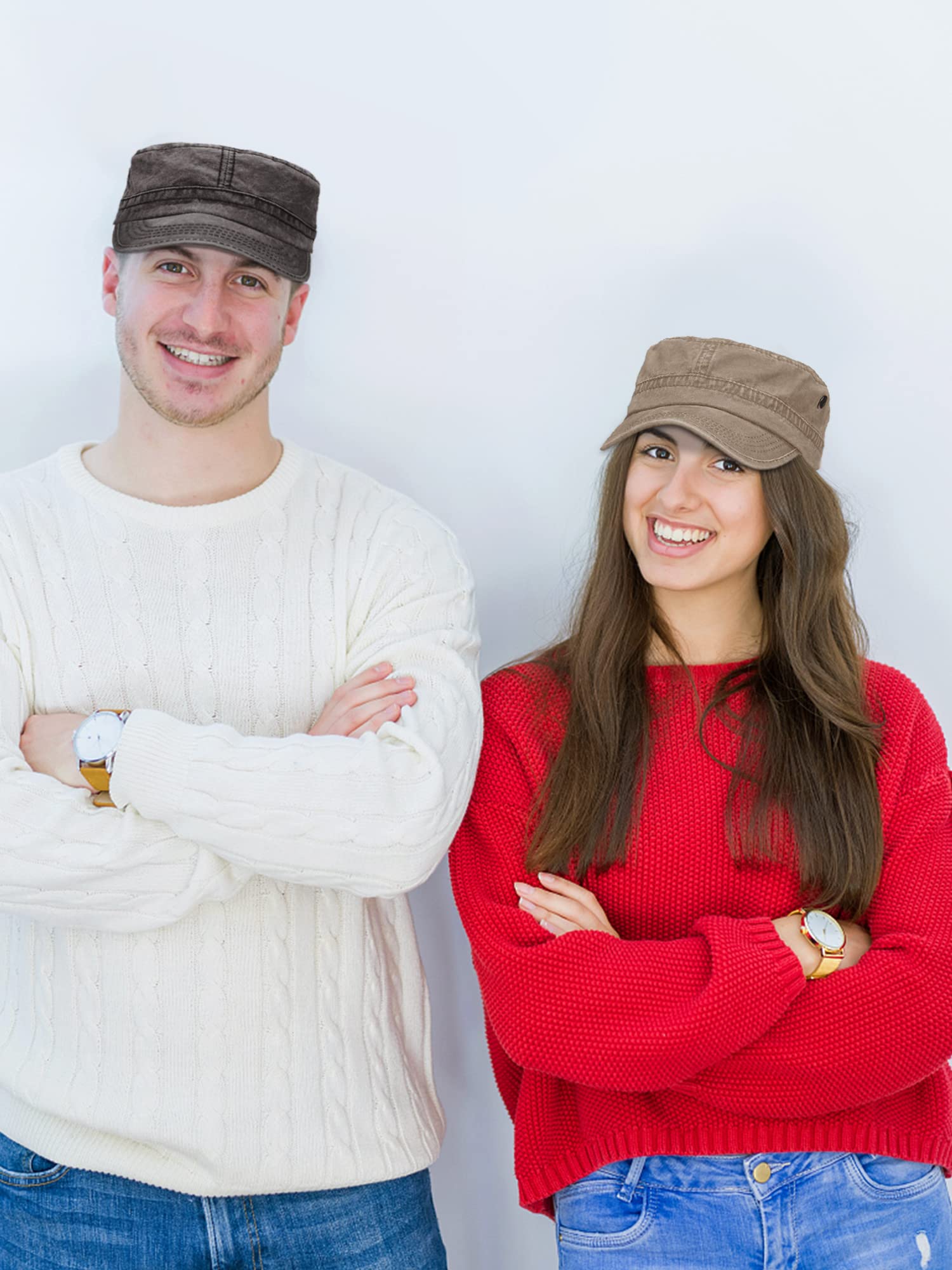 ROLVNHTV four-piece cadet caps display ideal versatile wardrobe staples