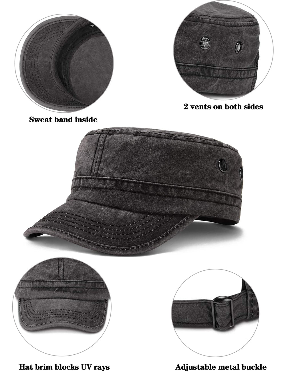 ROLVNHTV cadet cap in blue side view showcasing breathable style