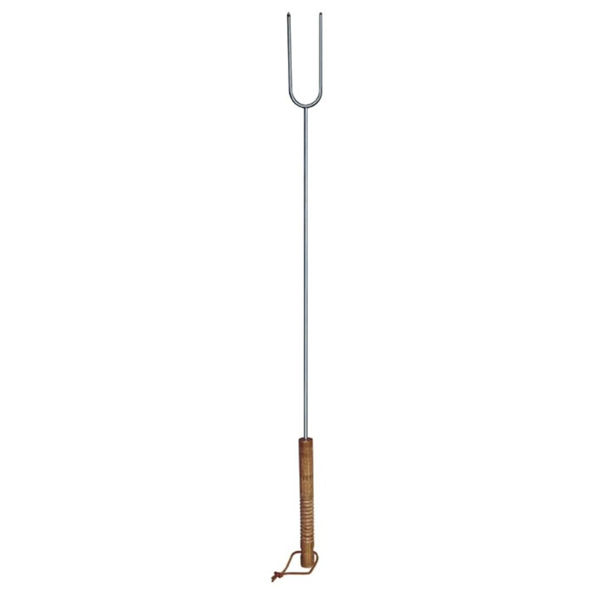 Rome 4100 Super Duty Wiener Fork in chrome plated steel, ideal for campfire roasting.