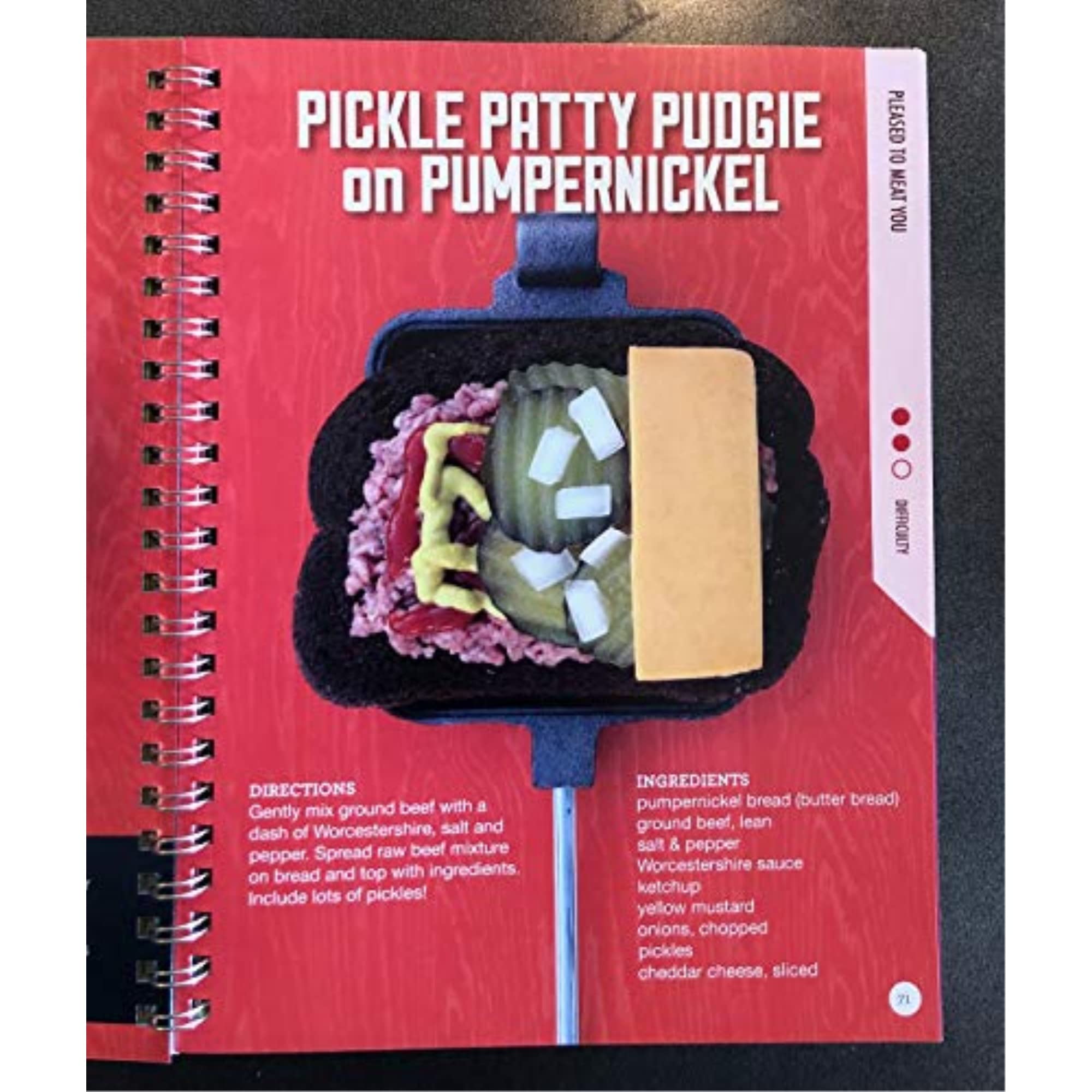 Close-up of measurements and notes for reliable outdoor pie iron meals.