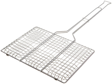 Rome Industries 64 Hamburger Grill top view highlights durable chrome finish for outdoor cooking.
