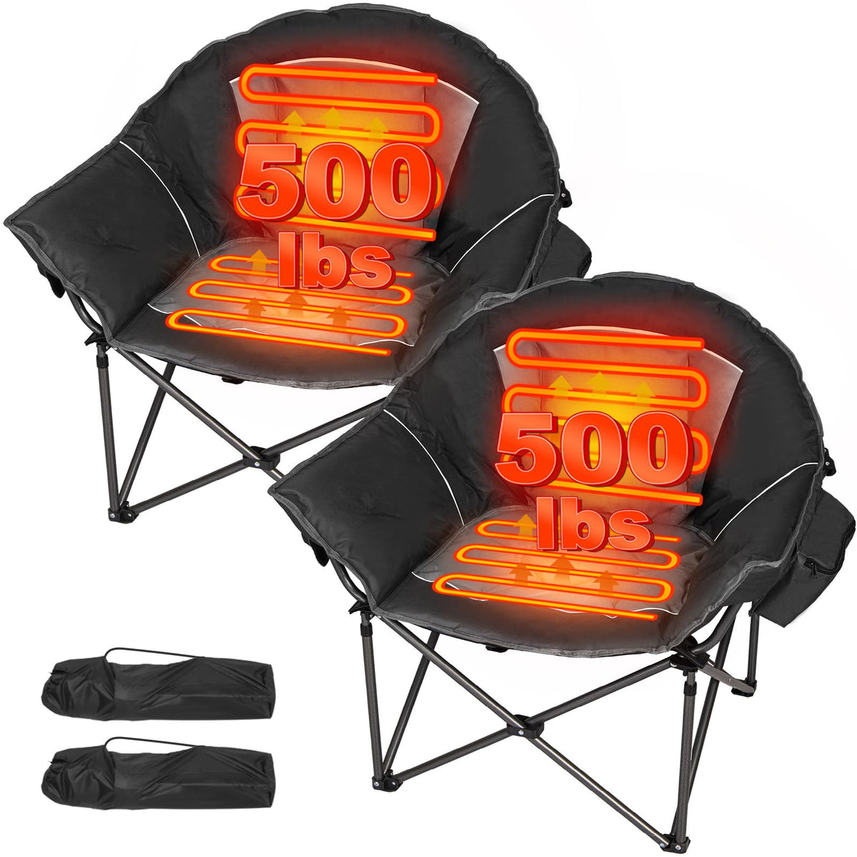 Romswi 2-pack heated chair front view showing plush cushioning and warmth