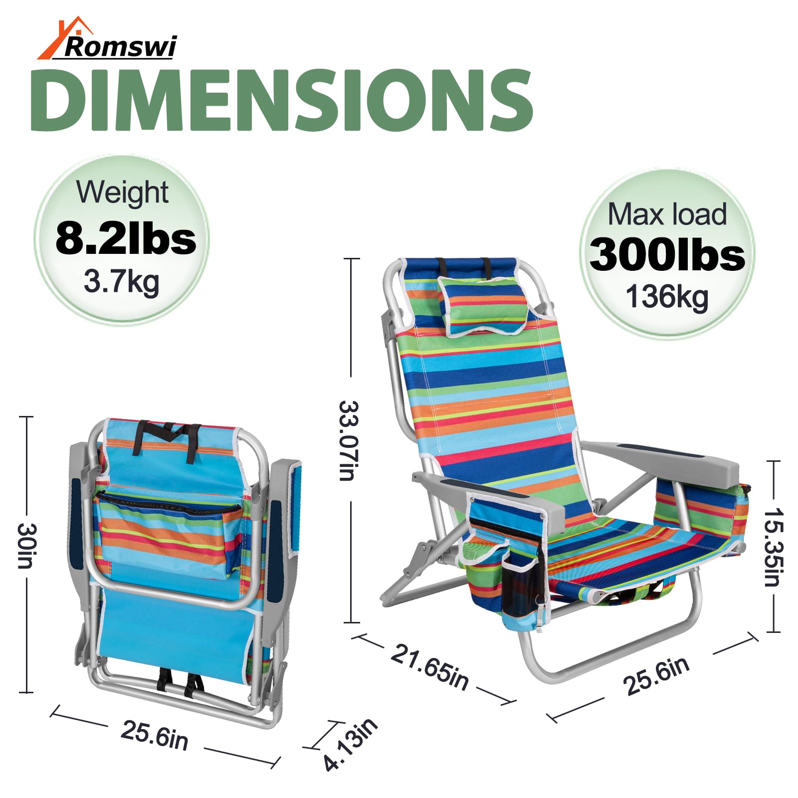 Romswi 2Pack chair with cup and phone holder for convenient access