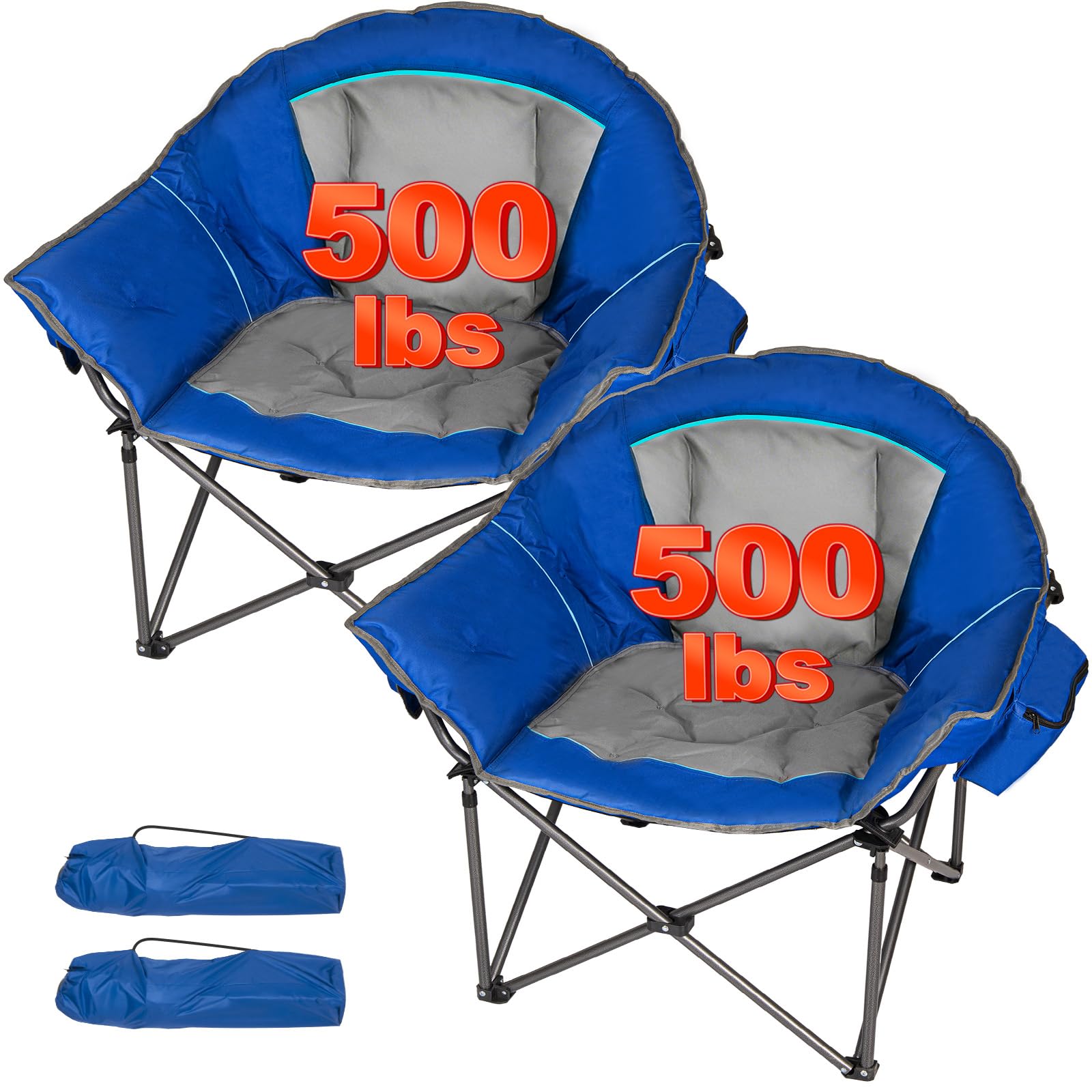 Romswi oversized XL padded chair in blue-gray with full-seat emphasis for all-day comfort.