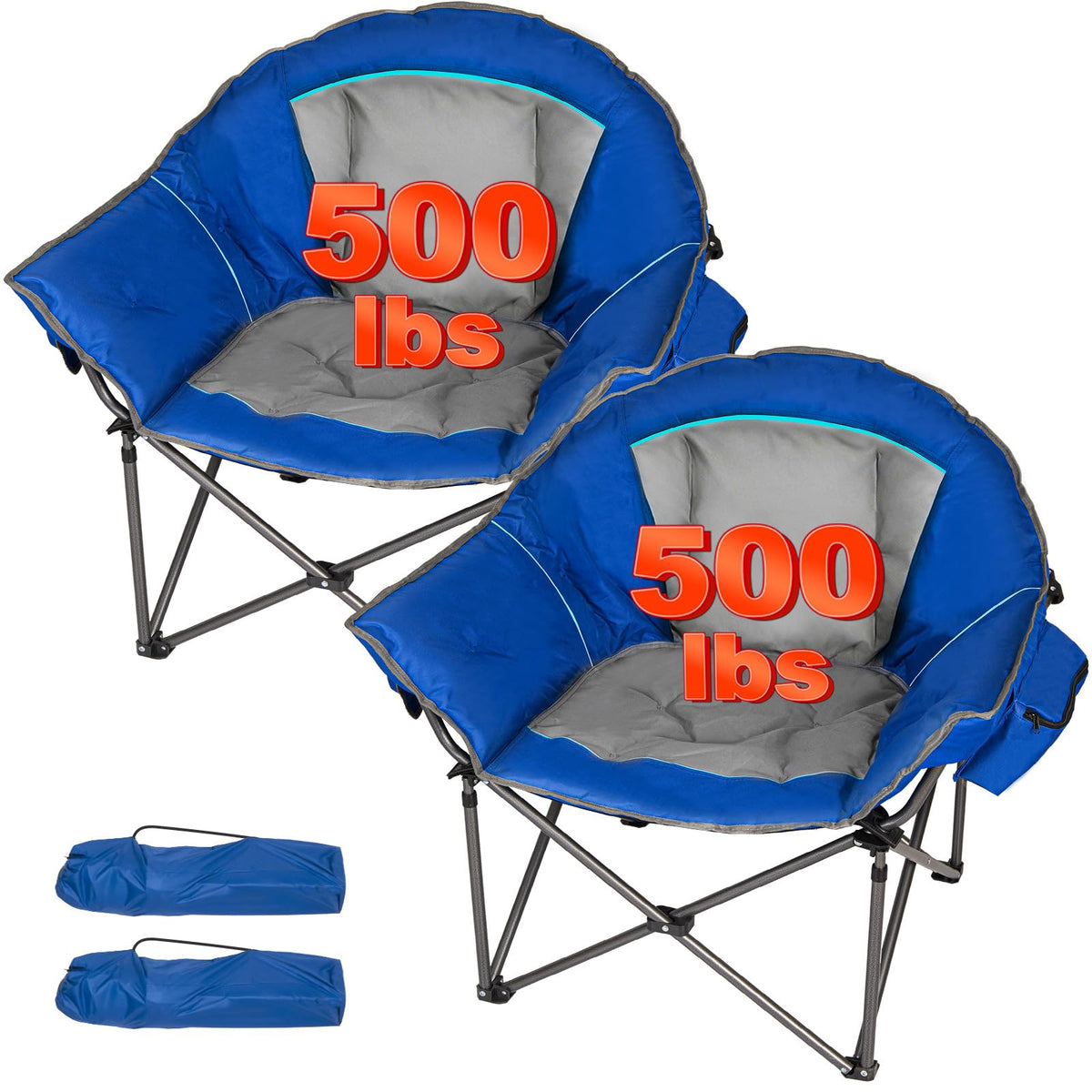 Romswi oversized XL padded chair in blue-gray with full-seat emphasis for all-day comfort.