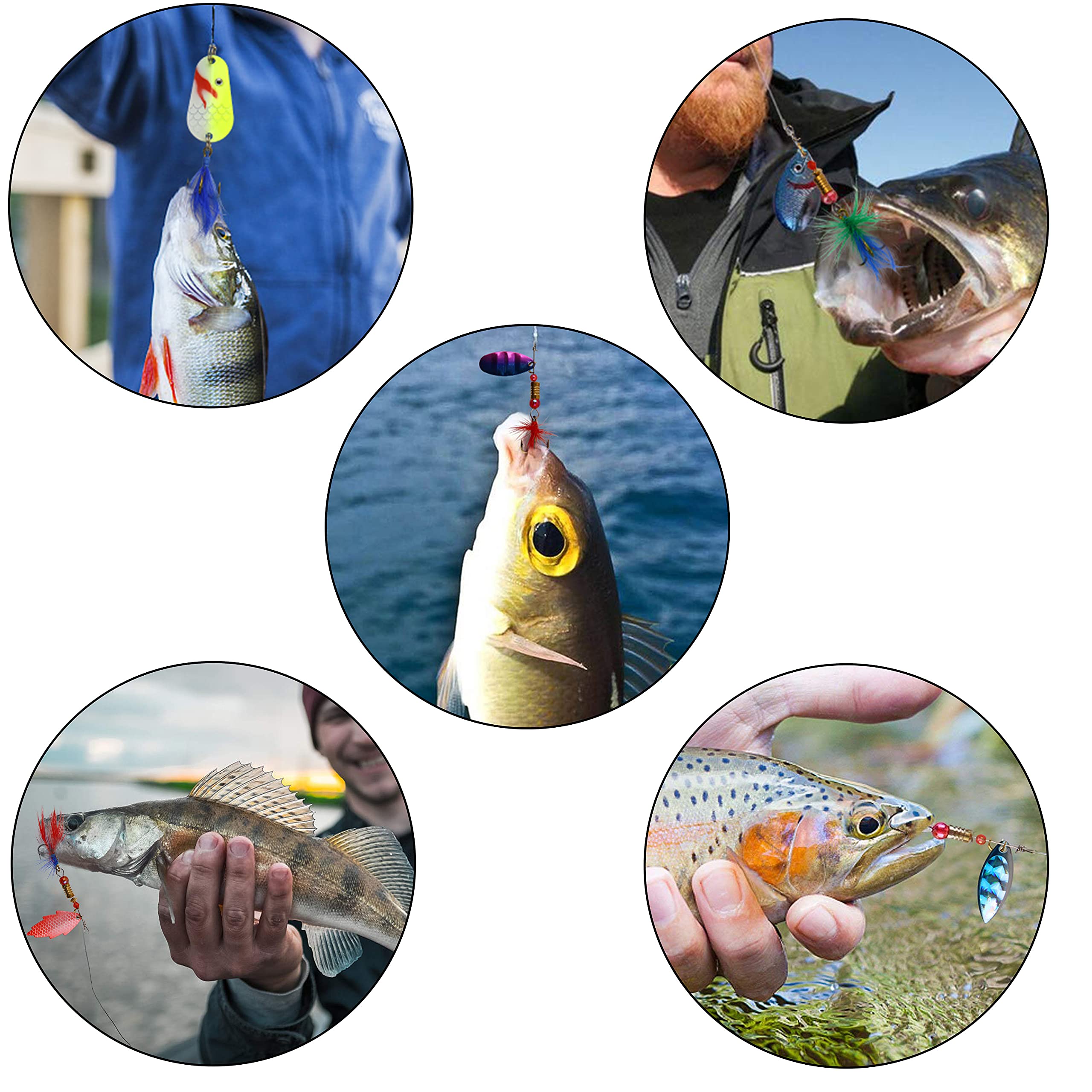All 30 lures displayed in the kit with feather accents