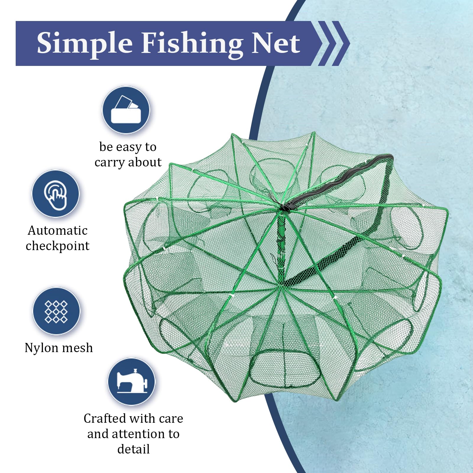 Rope, floating ring, and folding fish bucket included
