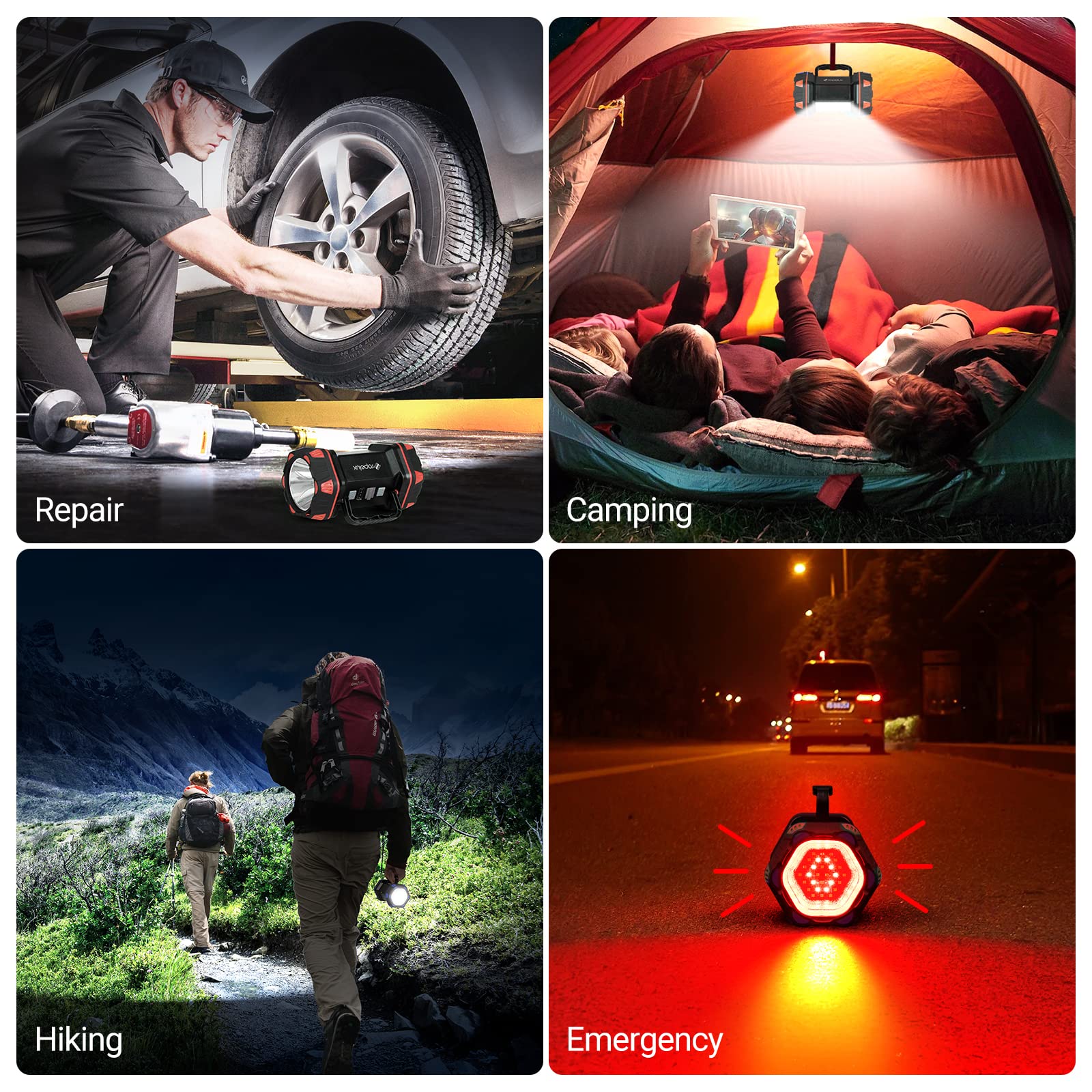 RopeLux LED camping lantern 1500lm brightness for wide outdoor areas