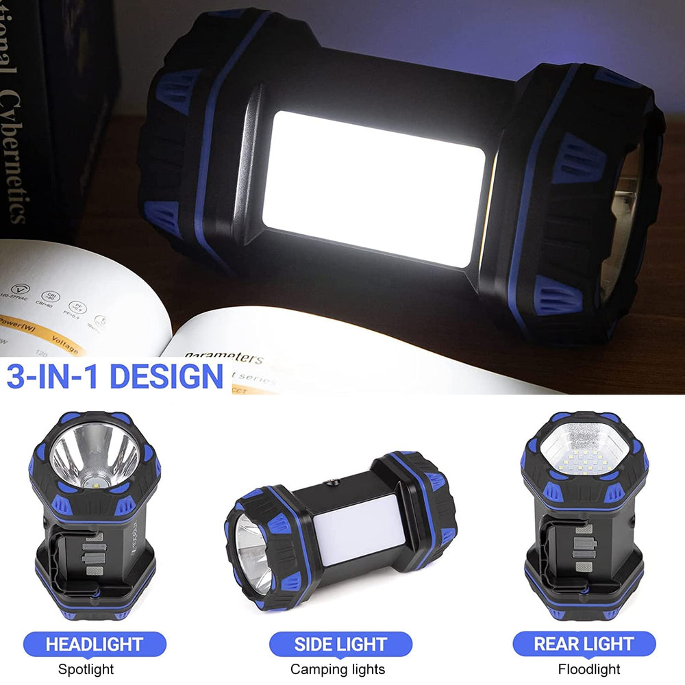 ropelux led camping lantern blue top beam demonstrates long-range brightness for outdoor visibility