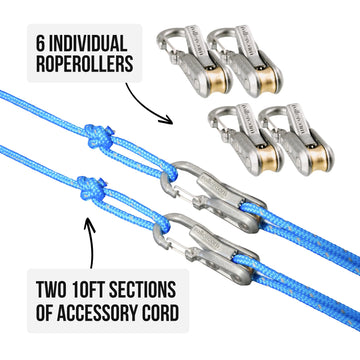 Roperoller Rollercam marine-grade brass roller resists the elements.